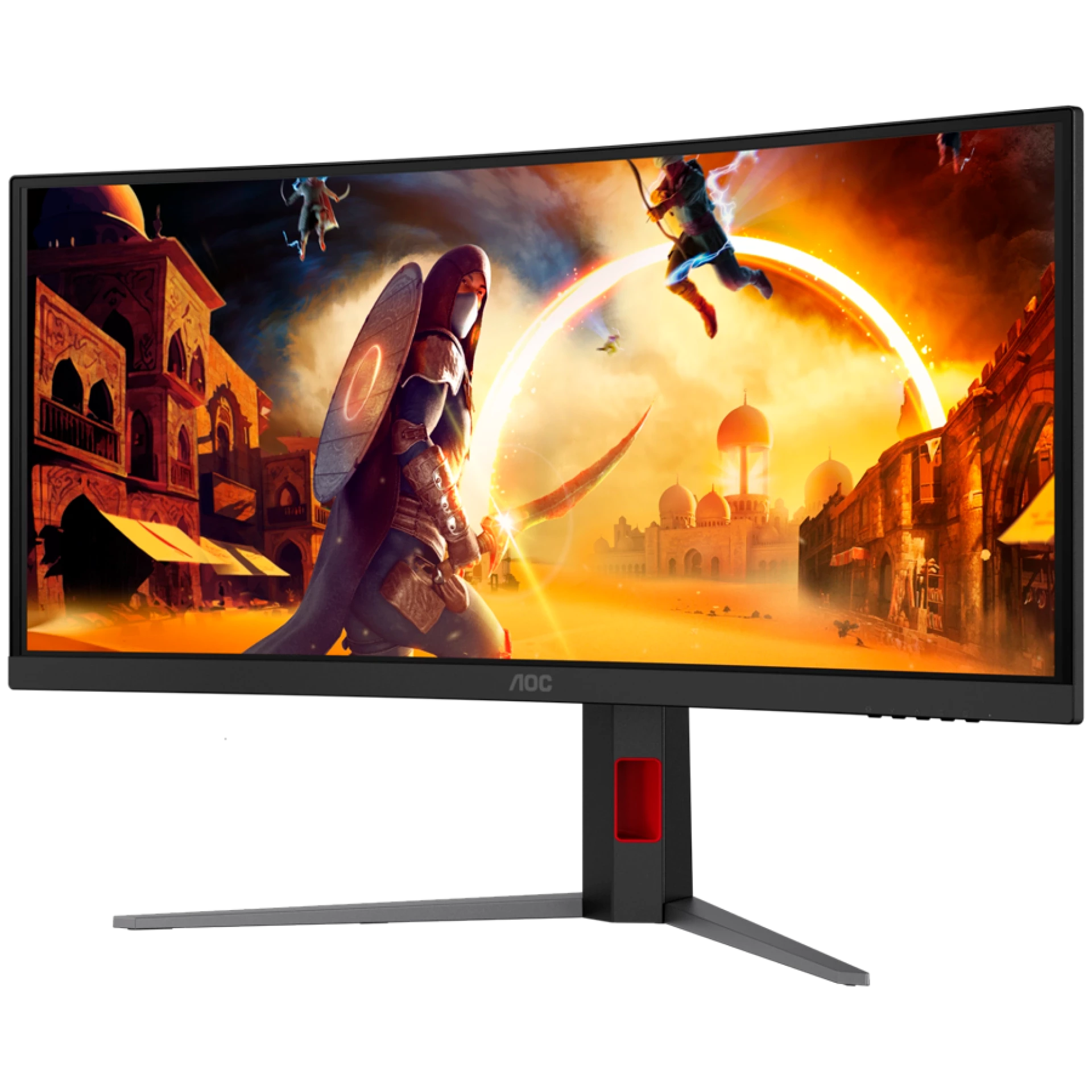 AOC Monitor Gaming CU34G4CA Curved 34", UWQHD (3440x1440), Fast VA, 1500R, 180Hz, 1ms (GtG), 450cd/m2, 3000:1, Adaptive Sync, HDR400, USB hub, 1x USB-C (DP Alt mode, PD 90W), 2x HDMI 2.0, 1x DP 1.4, KVM, HAS