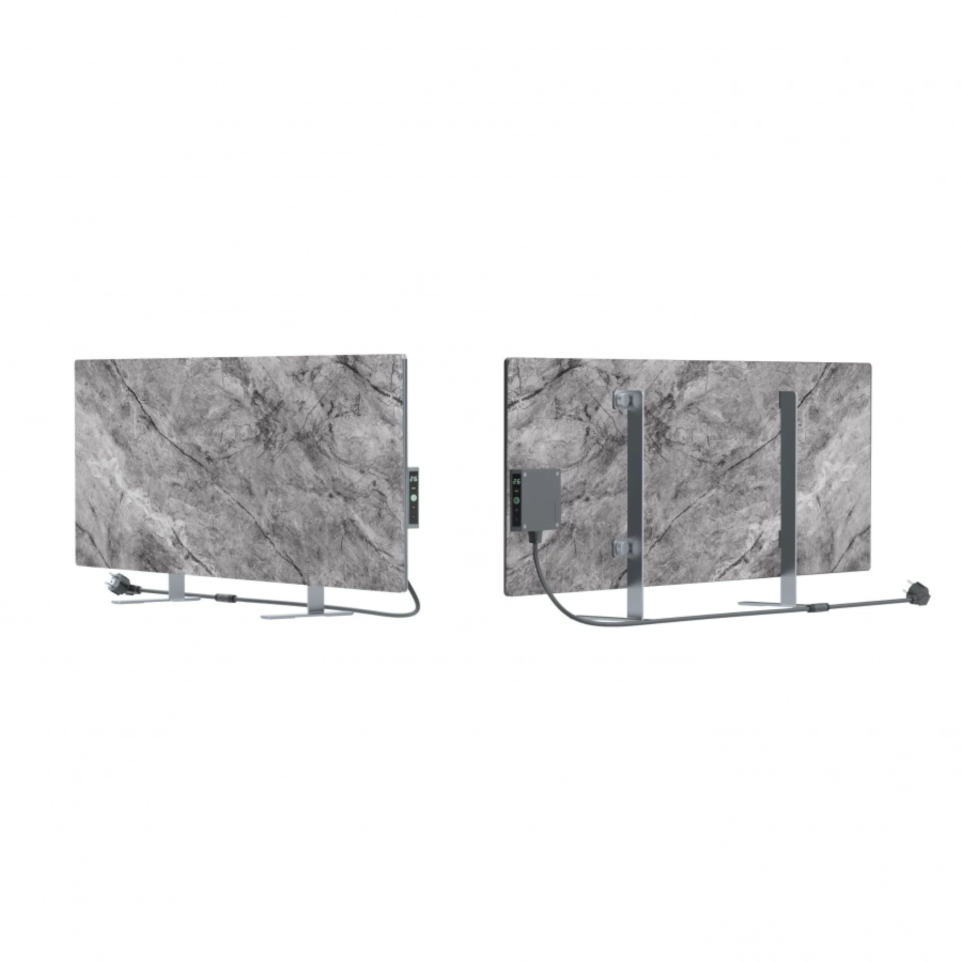 AENO Premium Eco Smart Heater, 700W, Tempered glass, Infrared+convection heating type, LED display, Plug type: Europe (E/F type), Antique Marble, Made in Poland, Limited edition