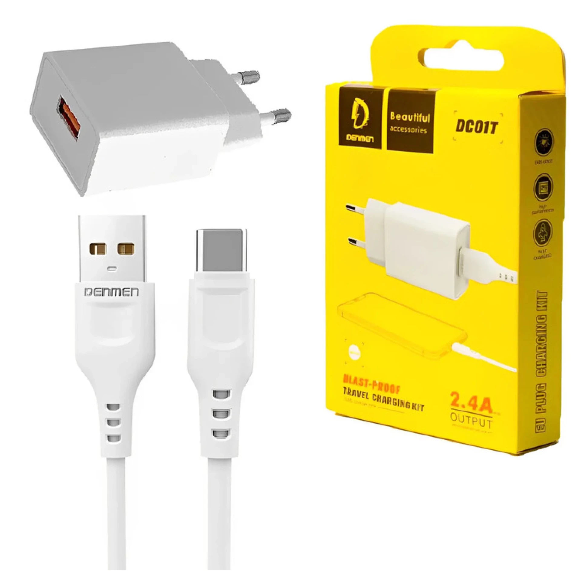 Punjač DENMEN DC01T Kit USB - Type C
