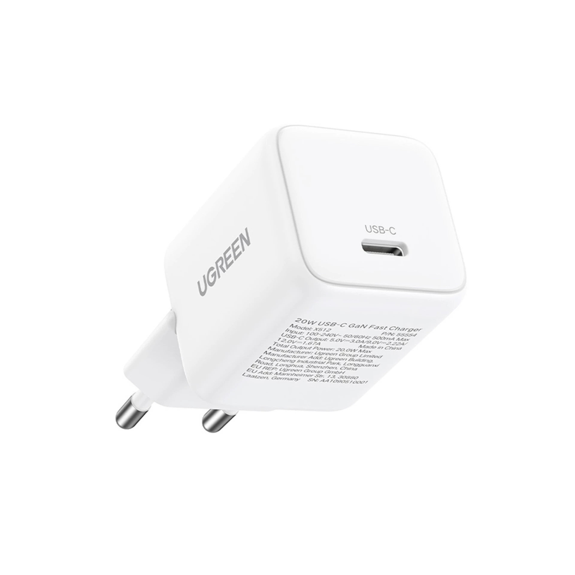 Punjač Ugreen Nexode X512 20W GaN USB-C Wall Charger bijeli