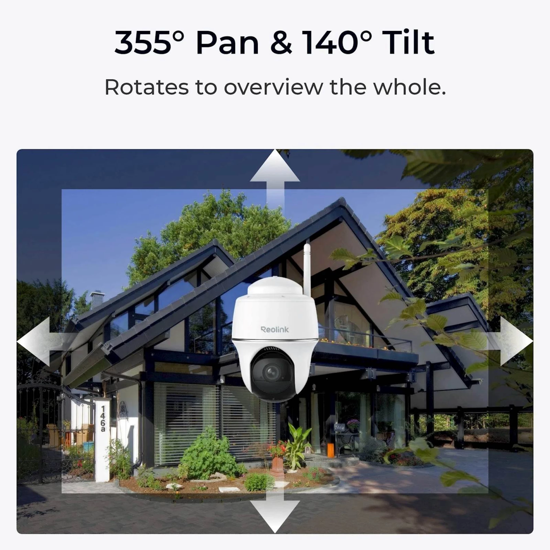 Reolink IP Kamera Argus PT Light B420+Solarni panel, 3MP, 2K, okretna 355°, nagib: 140°