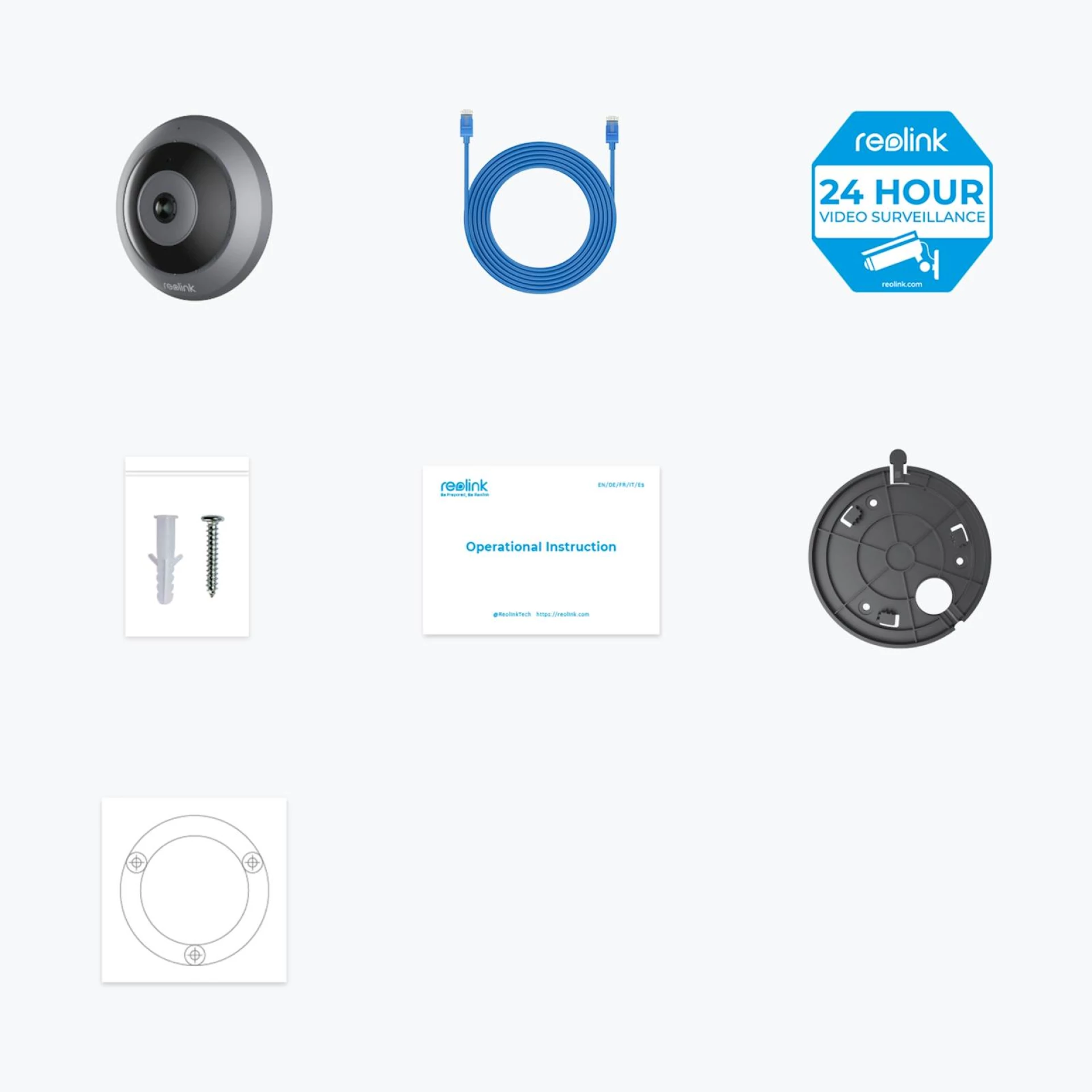 Reolink Ip Kamera Fisheye P520 6MP, 360° Fisheye pogled, POE