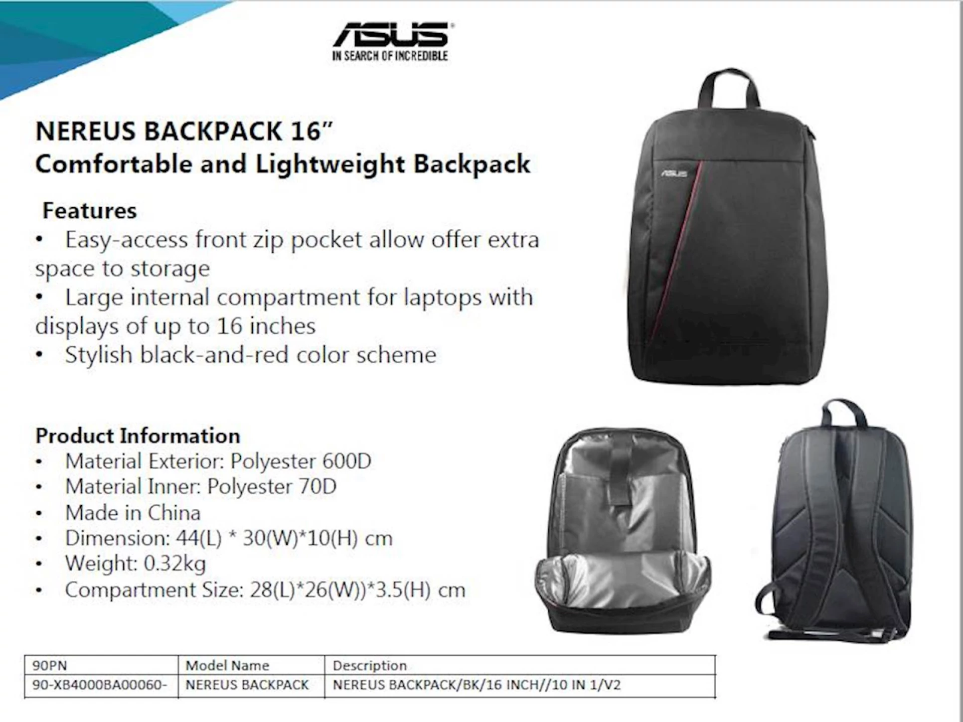 Ruksak ASUS NEREUS 16''