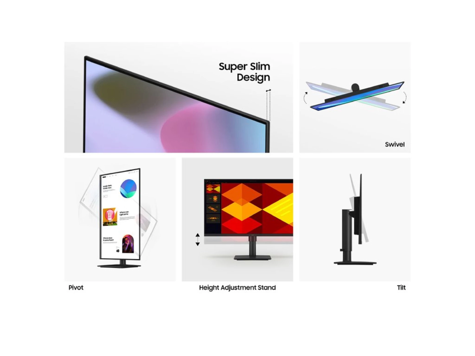 Samsung 27" FHD Posl Mon S40GDIPS, 100Hz, 5ms, 250cd, 2xHDMIDP, USB, HAS, Pivot, Tilt, Swivel