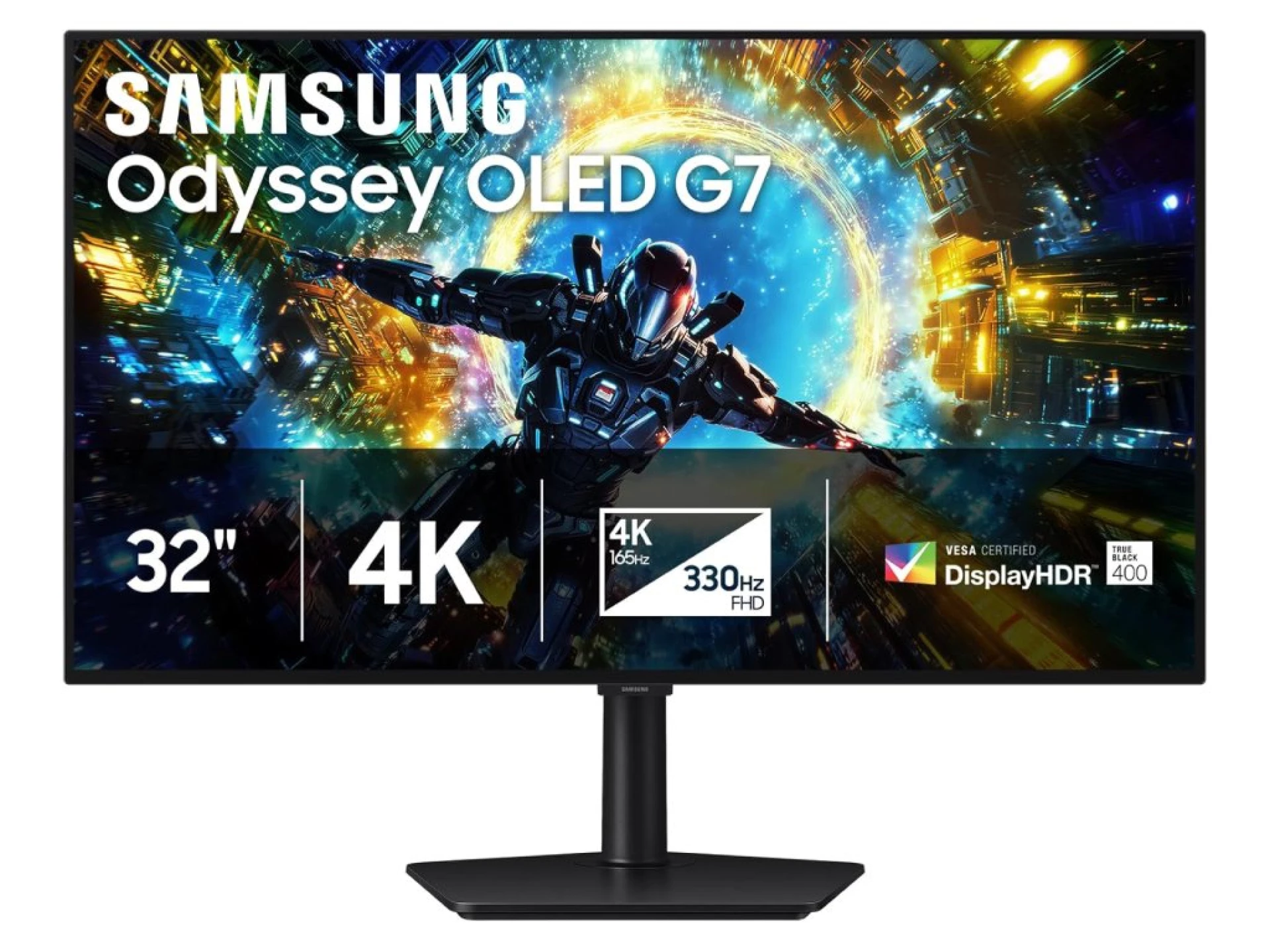 Samsung 32" Odyssey G7 OLED4K 165Hz/FHD 330Hz,0.03ms,DPHDMI, HAS, Tilt, Swivel, Pivot