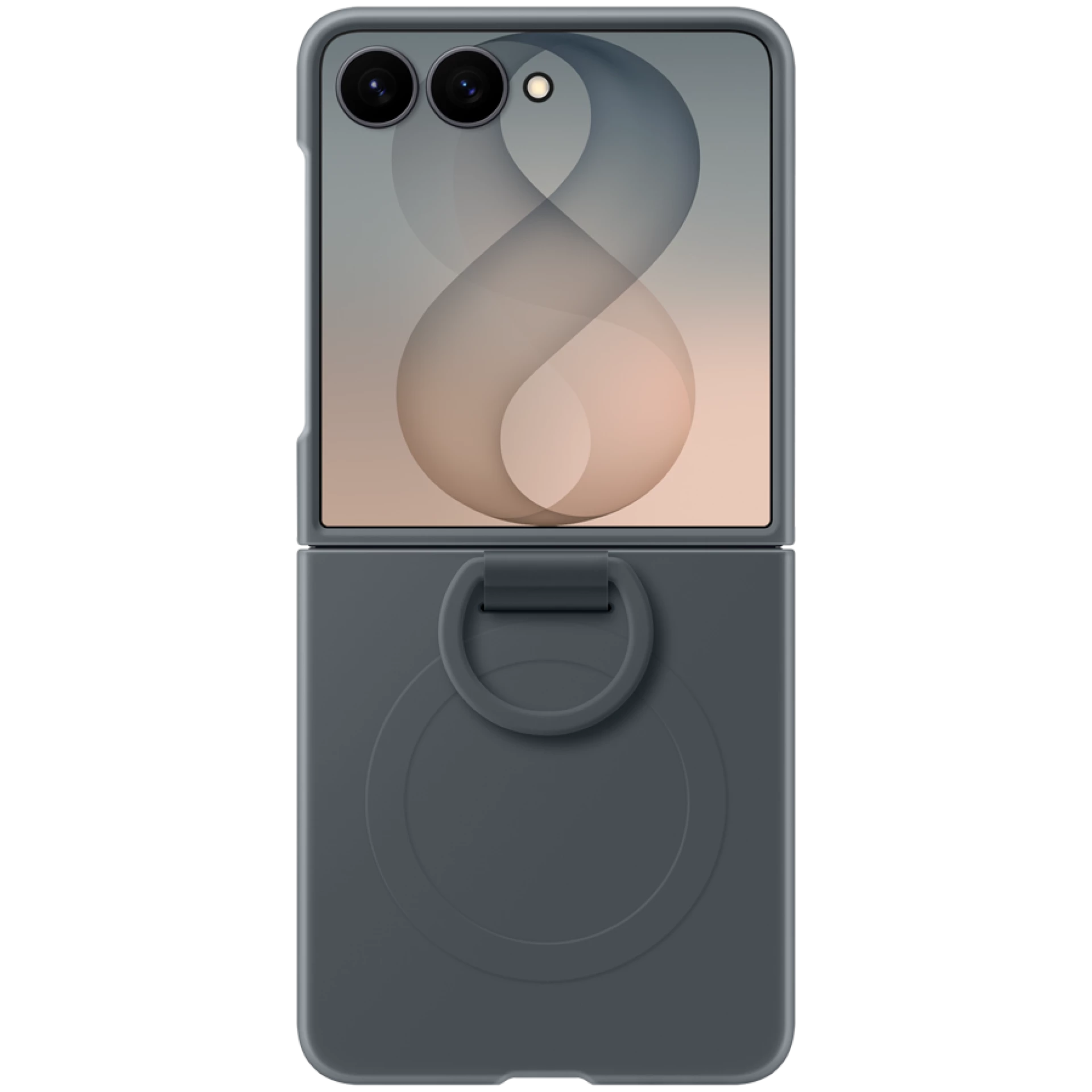 Samsung Galaxy Flip8 Silicone Ring Magnet Case Black