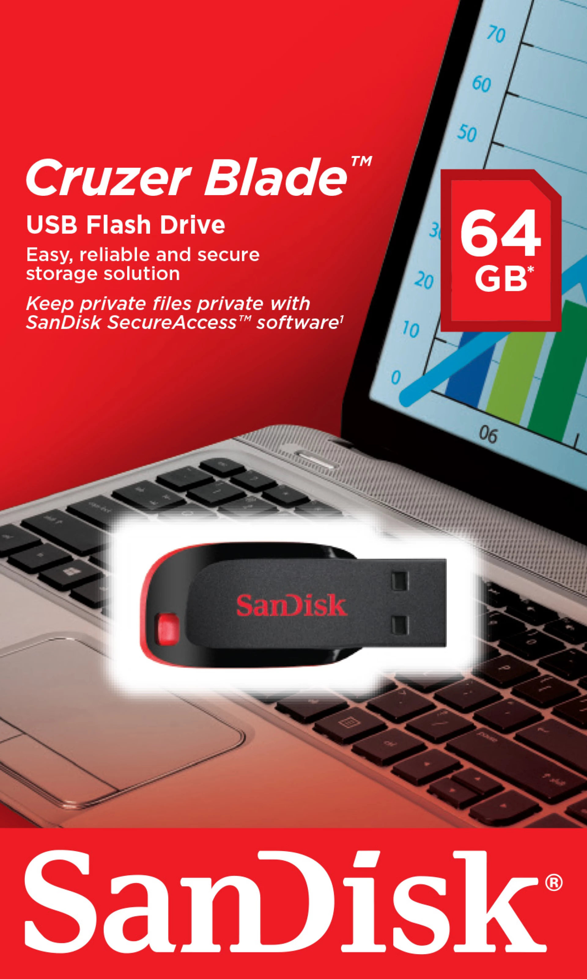 SanDisk USB Stick 64GB Cruzer Blade Teardrope USB 2.0