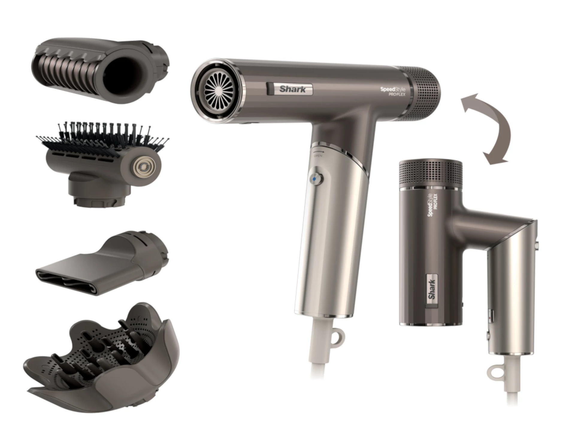 Shark Pro FLEX susilo4u1 fen, 1750W, rucka na preklop, IQ Styling, bez topl. ostecenja