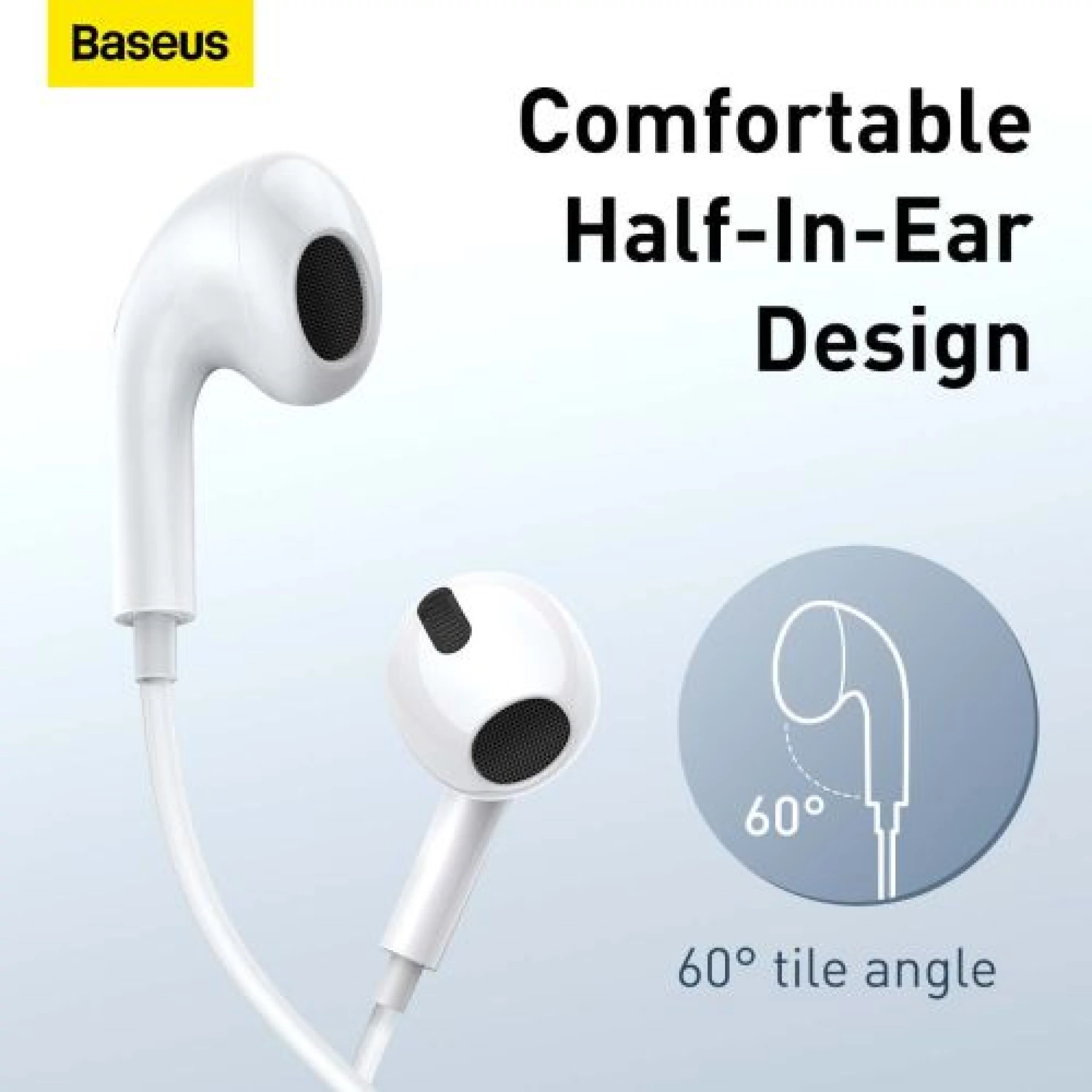 Slušalice Baseus Encok H17 sa kablom 3.5mm bijele