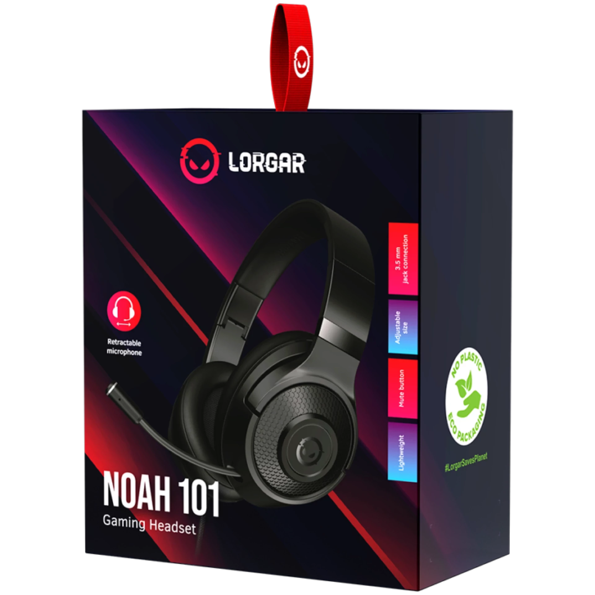 Slušalice gaming s mikrofonom LORGAR Noah 101 3.5mm crne