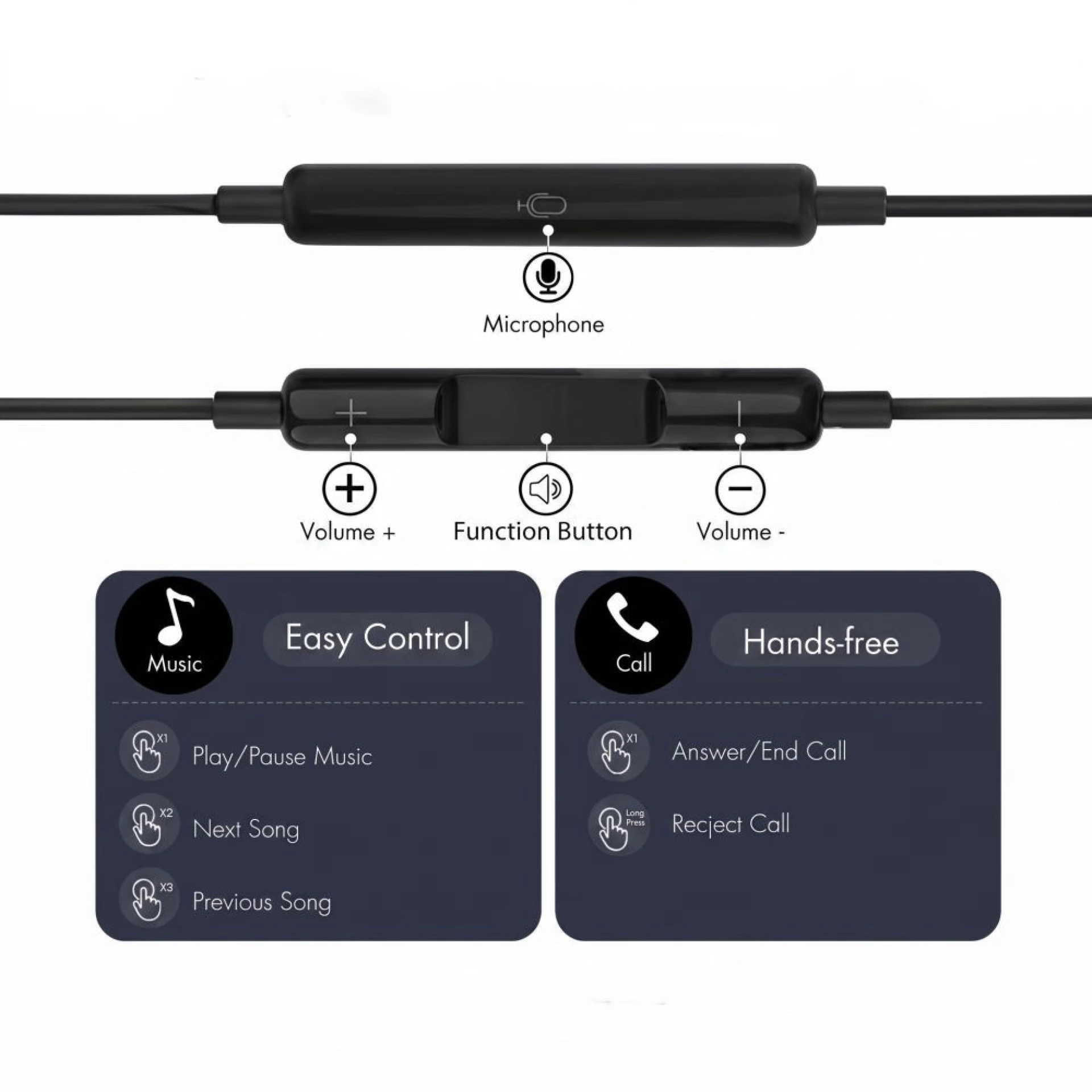 Slušalice Tech-Protect Ultraboost Core G3 3.5mm Mini Jack Earphone crne