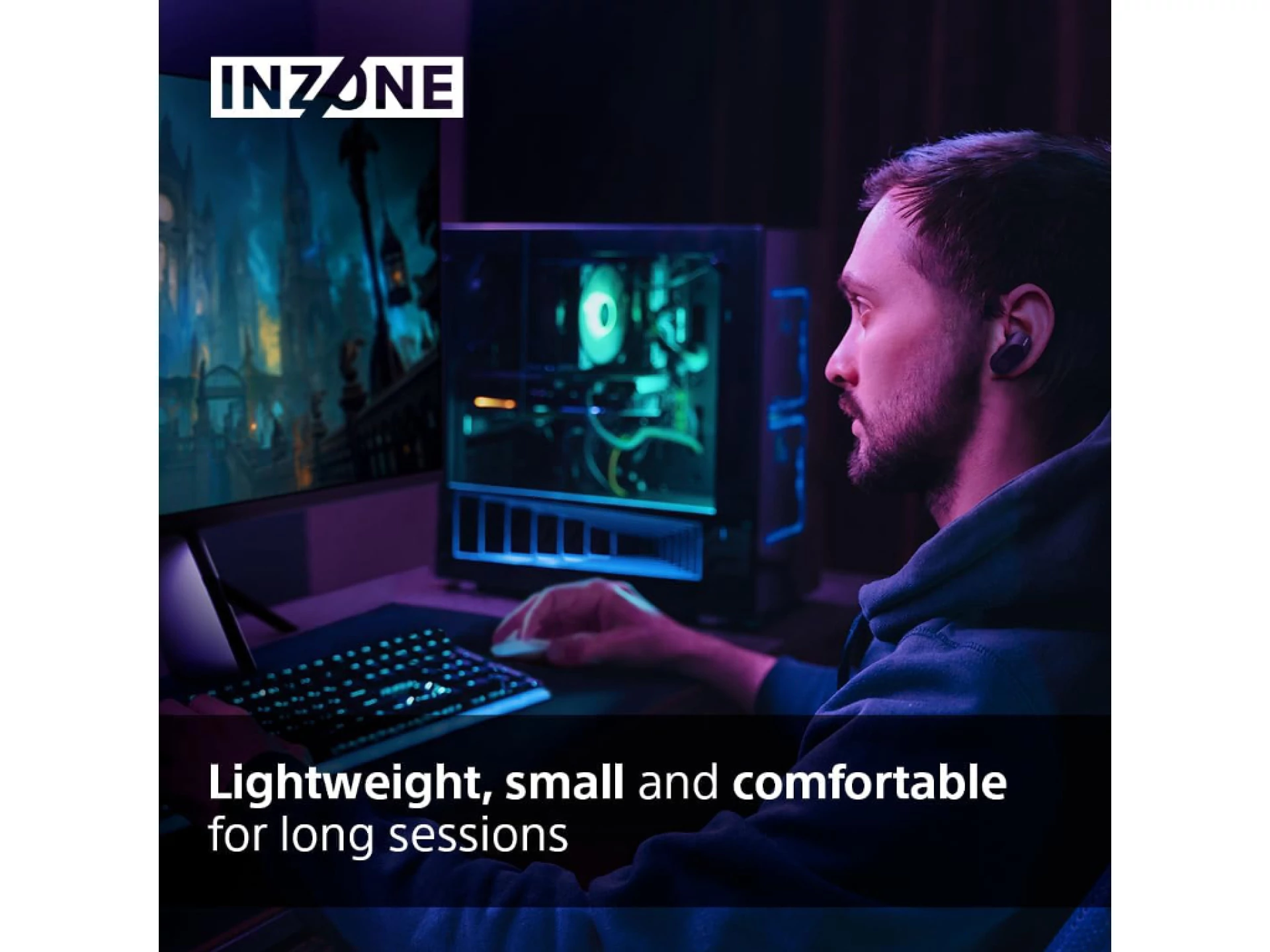 Sony gaming slu BT INZONE budsbežične; 360 Spatial Sound;24h baterija; AI mikrofon; boja crna