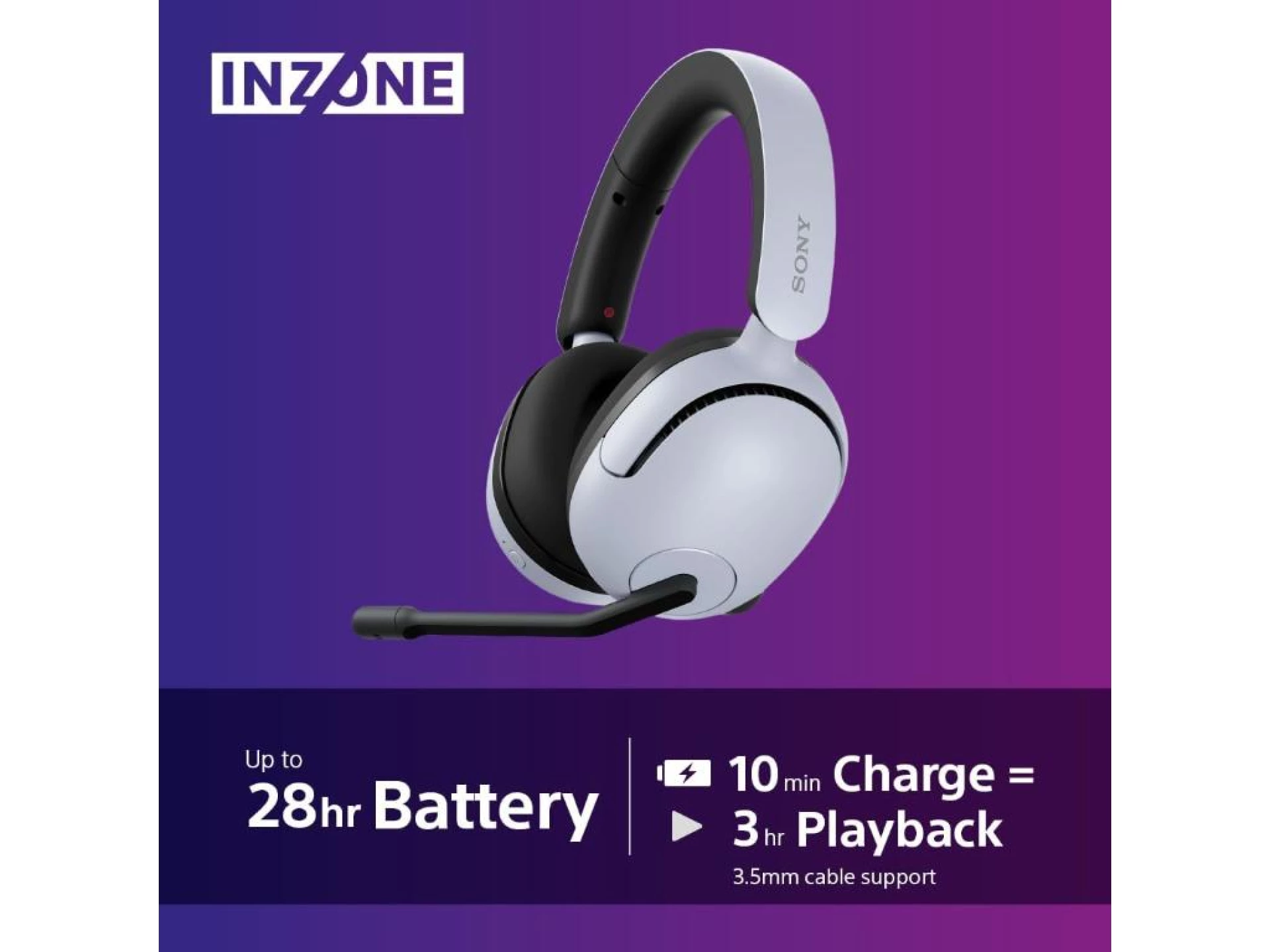 Sony gaming slušalic INZONE H5bežične slušalice BT; mikrofon360 Spatial Sound za Gaming 28h baterija