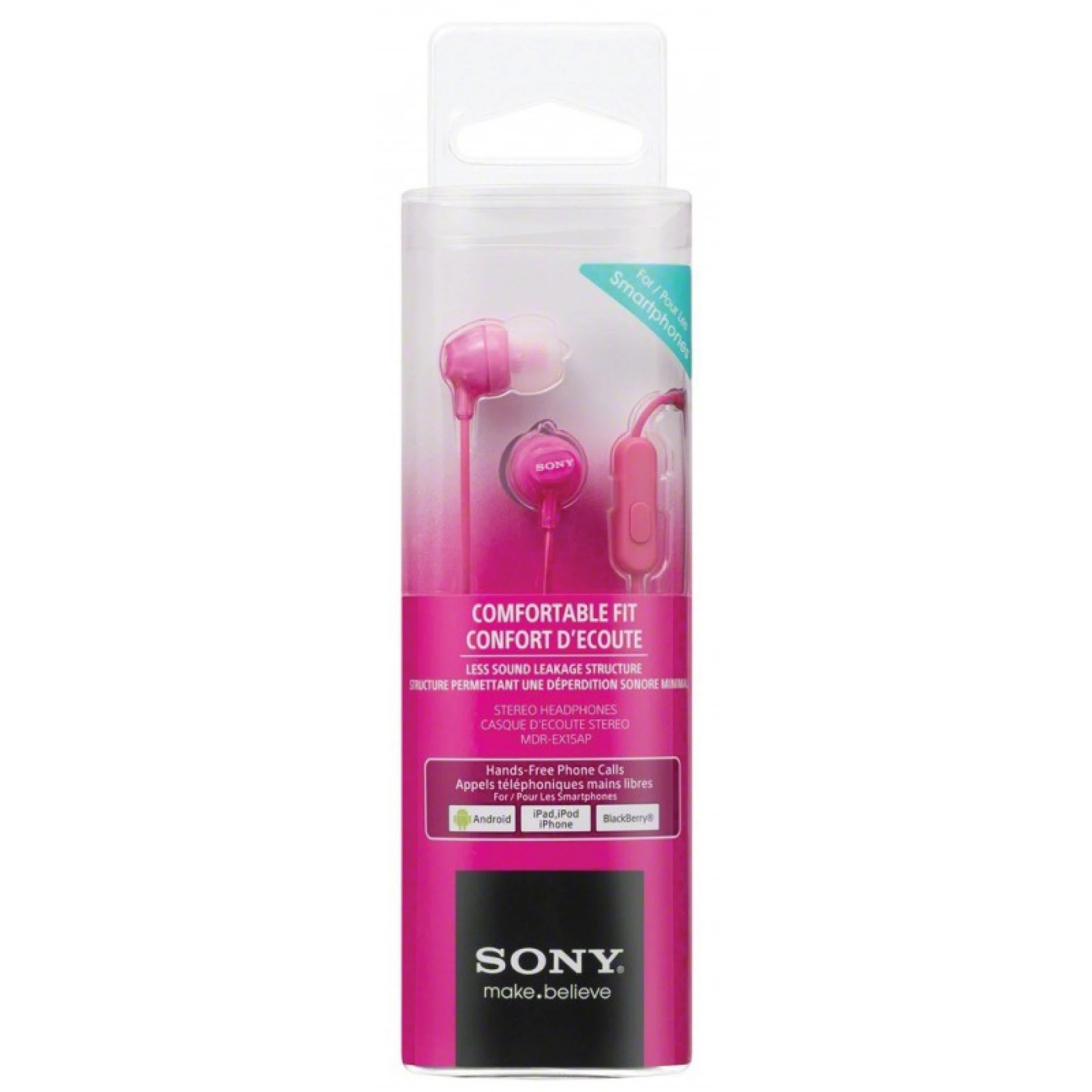 Sony slušalice EX-15 pink,In-Ear, mikrofon