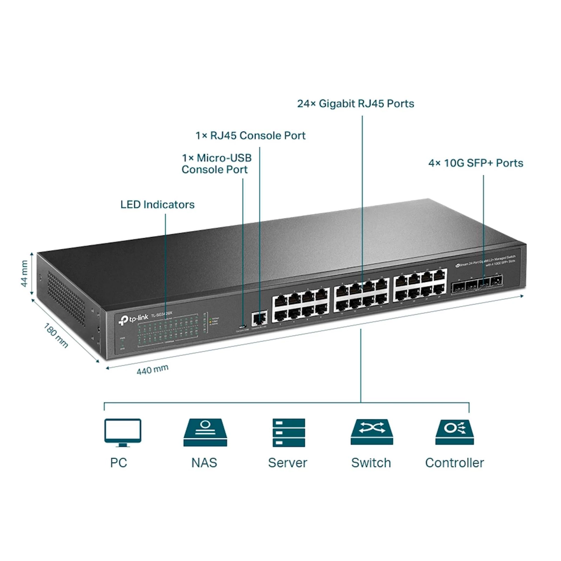 Switch TP-Link Omada 24-Port Gigabit L2+ Managed SG3428X
