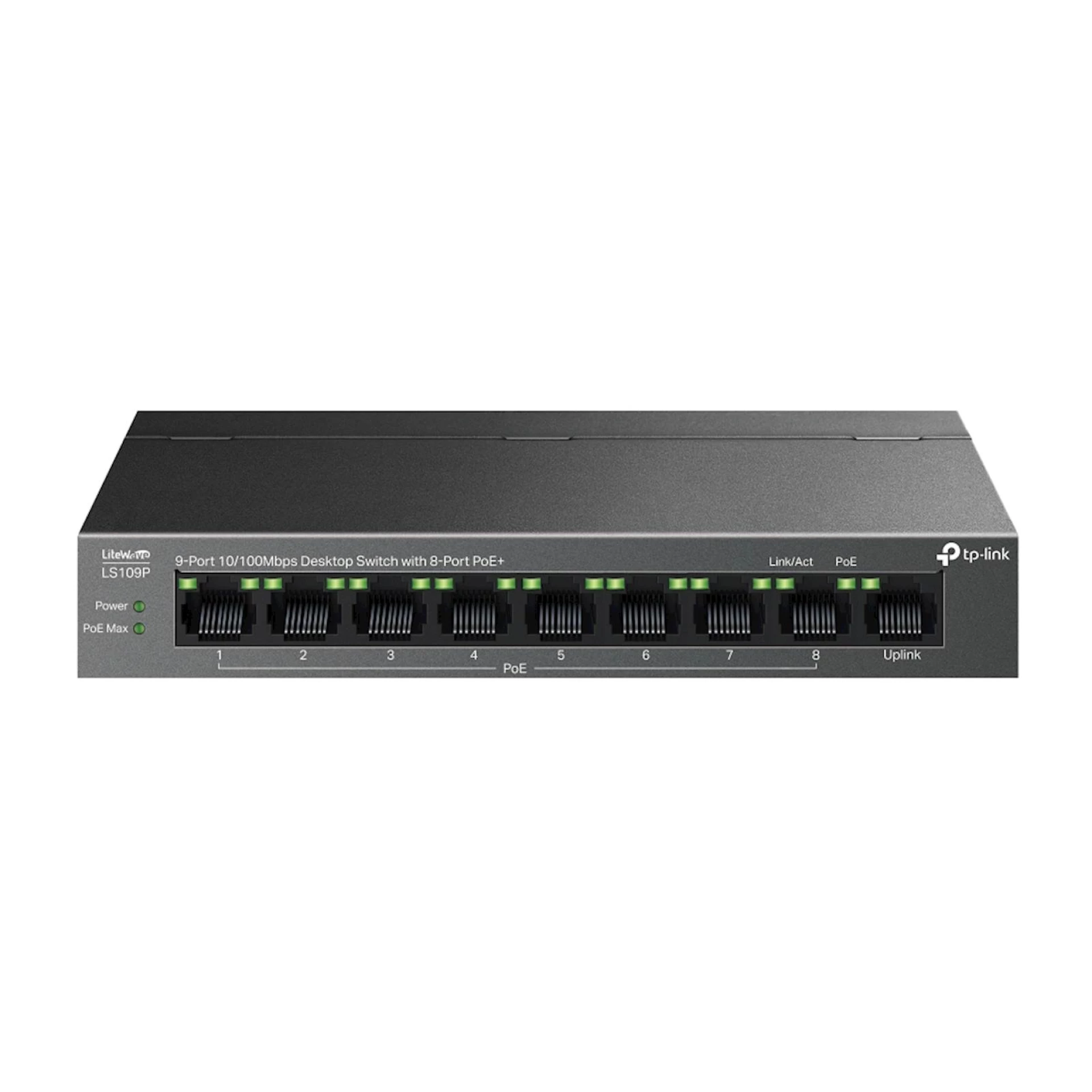 Switch TP-Link Omada 9-Port 10/100 Desktop 8-Port PoE+ LS109P