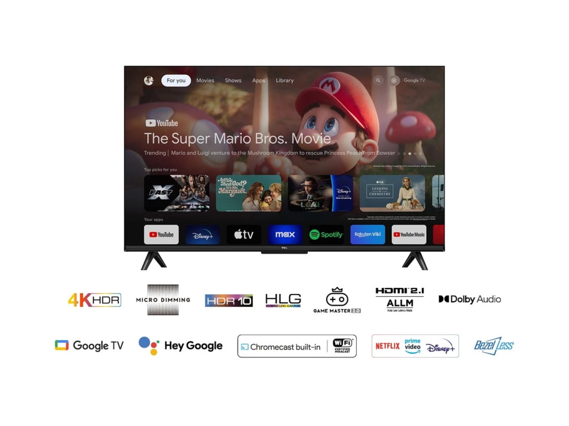 TV TCL 43V6B 4K TV Google OSHDR10 and HDR HLG; HDMI 2.1;Game Master 2.0; Dolby Audio
