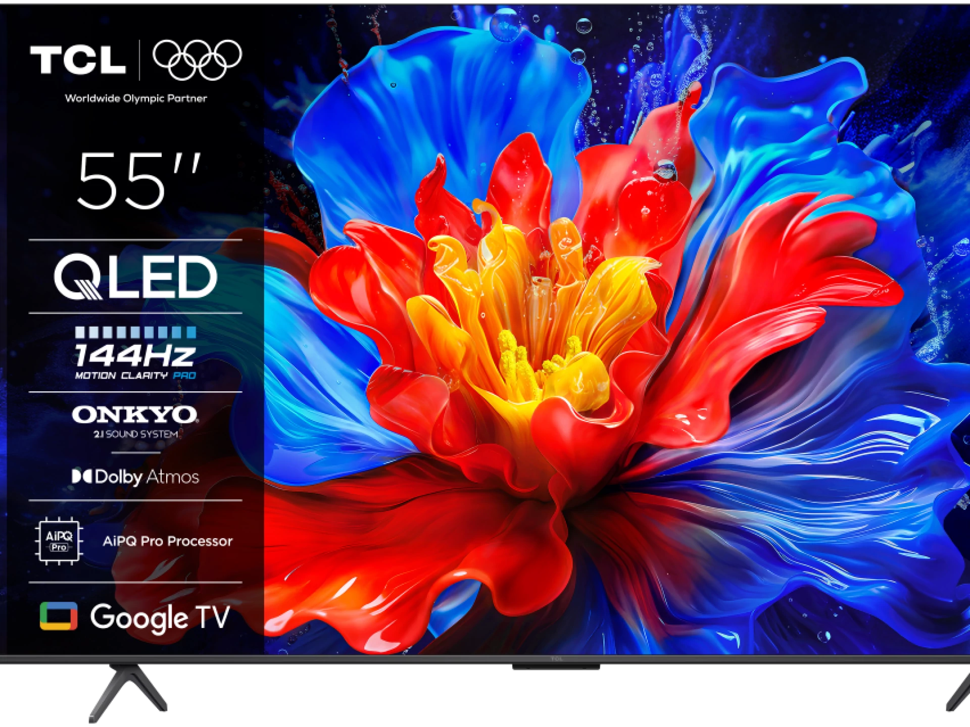 TCL 55"P8K 4K QLED TV 144HzGoogle TV; Motion Clarity Pro;Game Master; Onkyo 2.1;