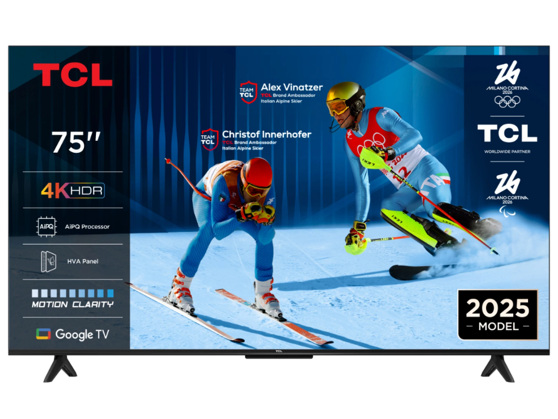 TCL 75"V6C 4K TV Google OSHDR10 HVA Panel Motion ClarityDolby Audio; AiPQ Processor;