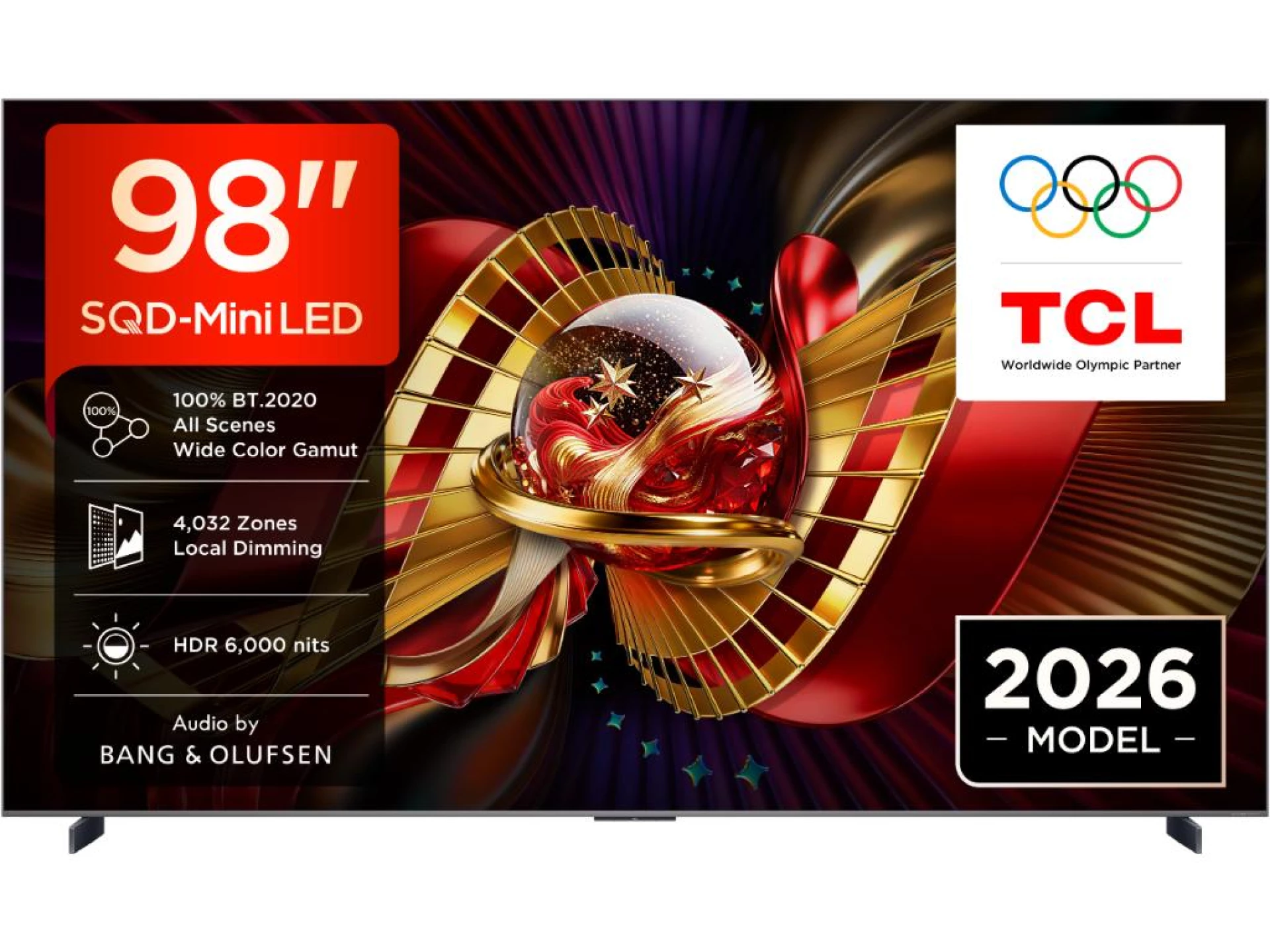 TCL 98"C8L 4K SQD-Mini LED;UHD 144Hz/288Hz FHD Google TV;B&O, 4032 zones, 6000 nits; Zeroborder