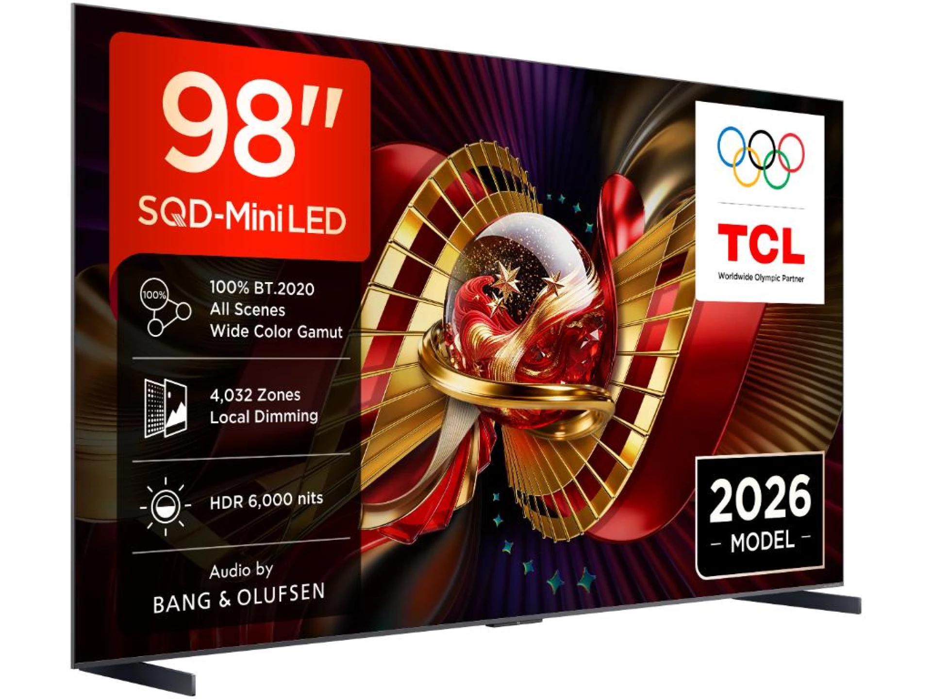 TCL 98"C8L 4K SQD-Mini LED;UHD 144Hz/288Hz FHD Google TV;B&O, 4032 zones, 6000 nits; Zeroborder