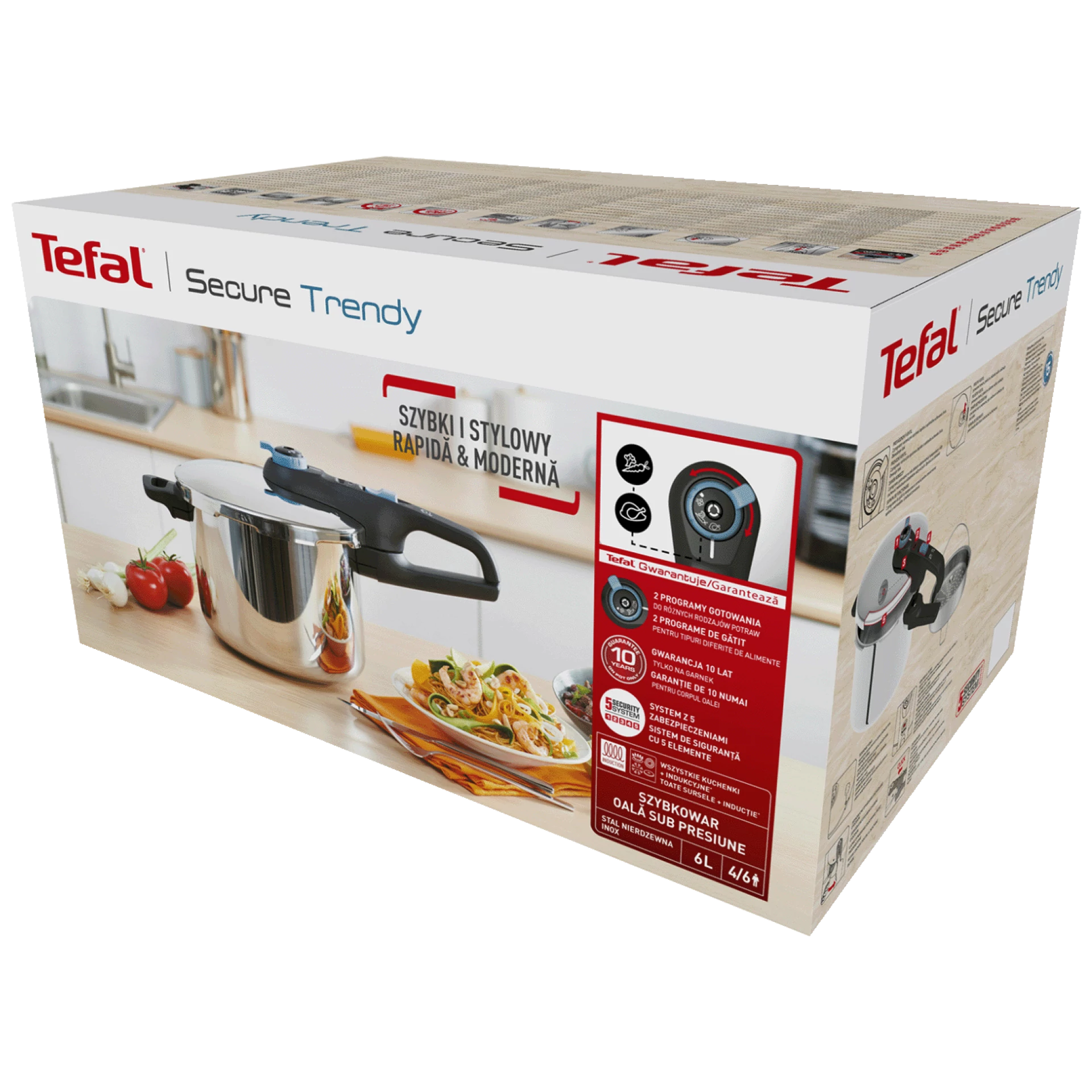 Tefal Ekspres lonac, zapremina 6 lit., 5 sigurnosnih sistema - P2580701