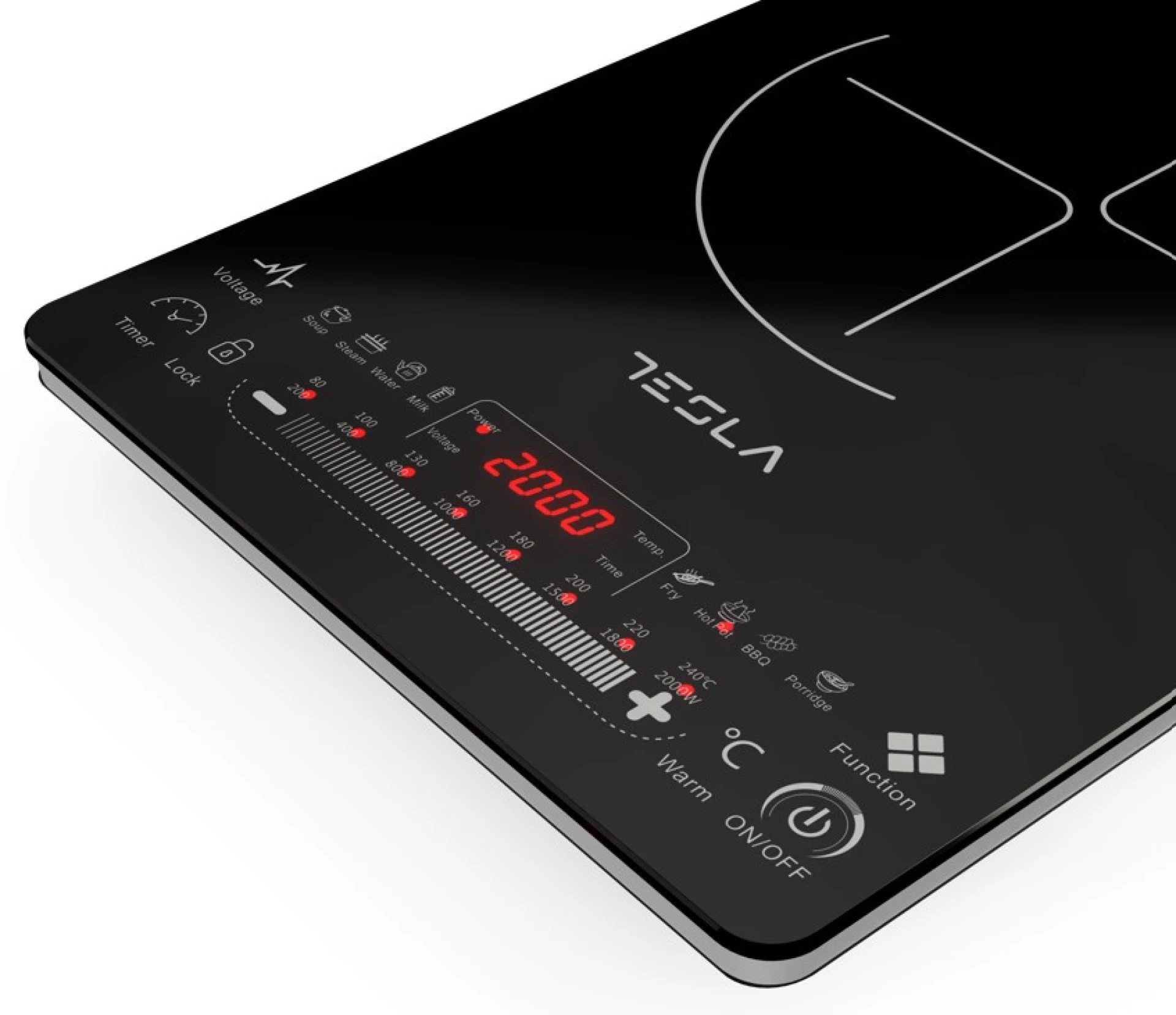TESLA Indukcijski rešo IC400BSnaga 2000 W; Touch dugmići; 8 nivoa snage i temperature; 9 prog kuh