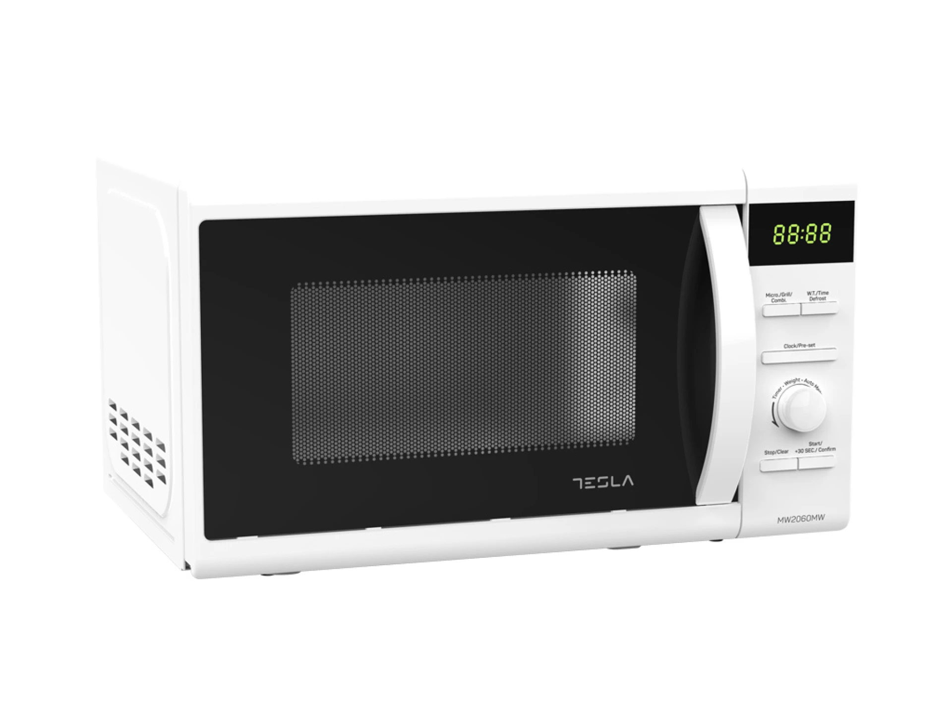 Mikrovalna TESLA MW2060MW, digitalne; 20 lit; snaga 700 W; gril 1000 W; tajmer 95 min