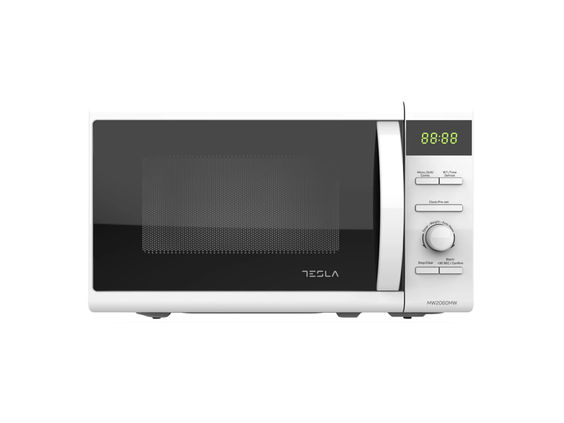 Mikrovalna TESLA MW2060MW, digitalne; 20 lit; snaga 700 W; gril 1000 W; tajmer 95 min