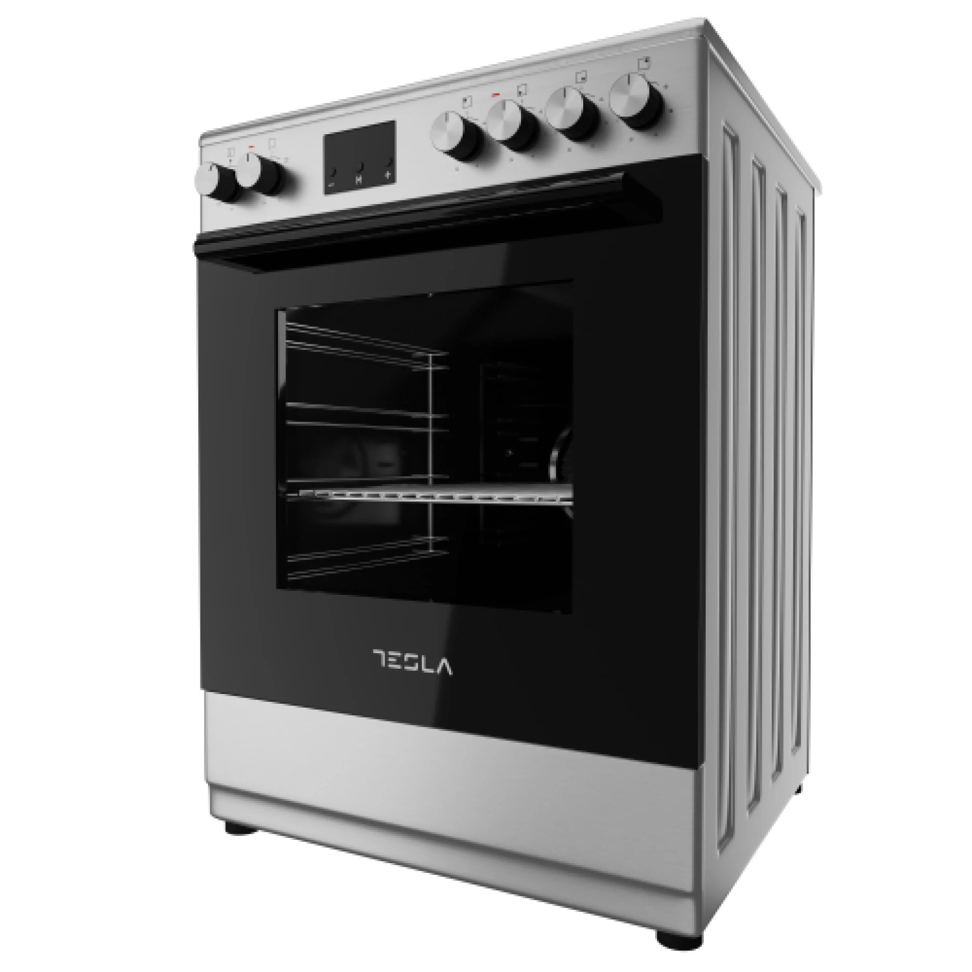 Šporet TESLA CV6400SX, Samostojeći - Staklokeramički; 4x zone; Display sa 3 dugmića, ventilat