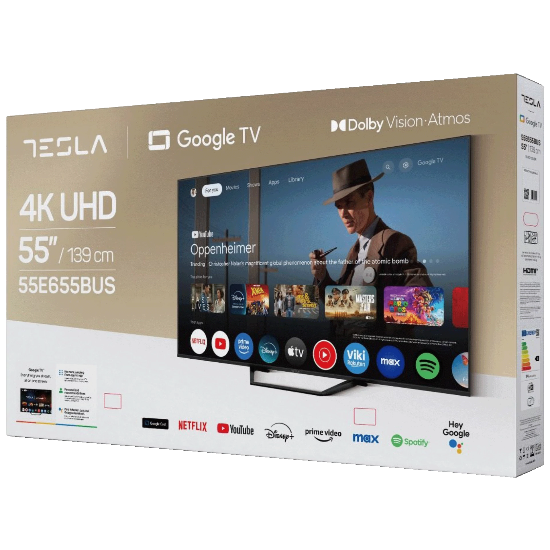 Tesla Televizor Smart LED 4K UltraHD 55", Google TV - 55E655BUS