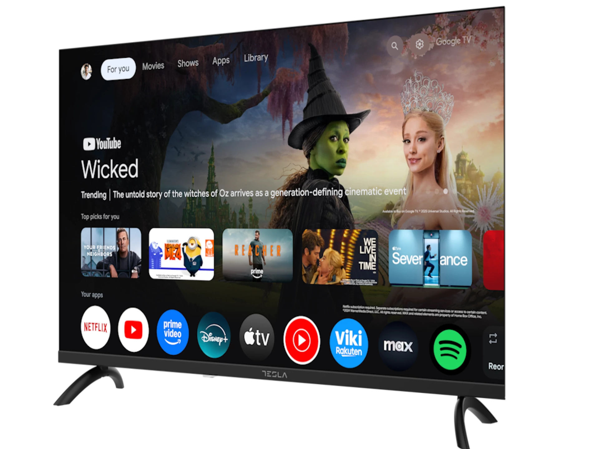 TESLA TV 32E655BHS HD Google  Powered by Google TV  2x10W Box Speakers