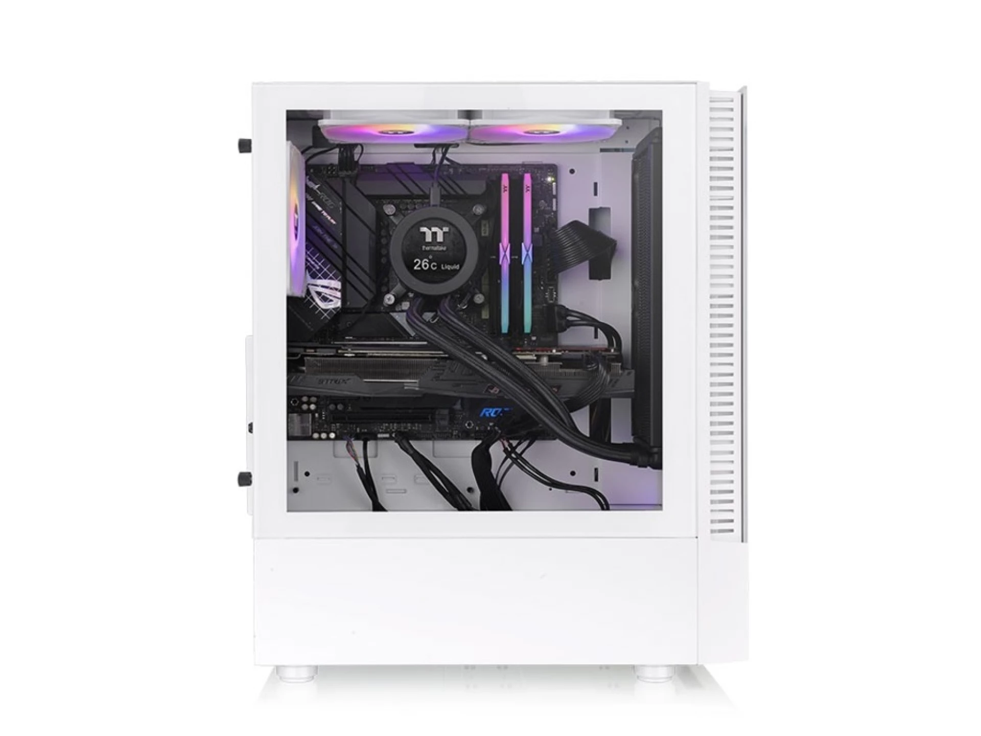Thermaltake View 200 ARGB Snow Mid tower, tempered glass, 3x 120mm ARGB Lite fan