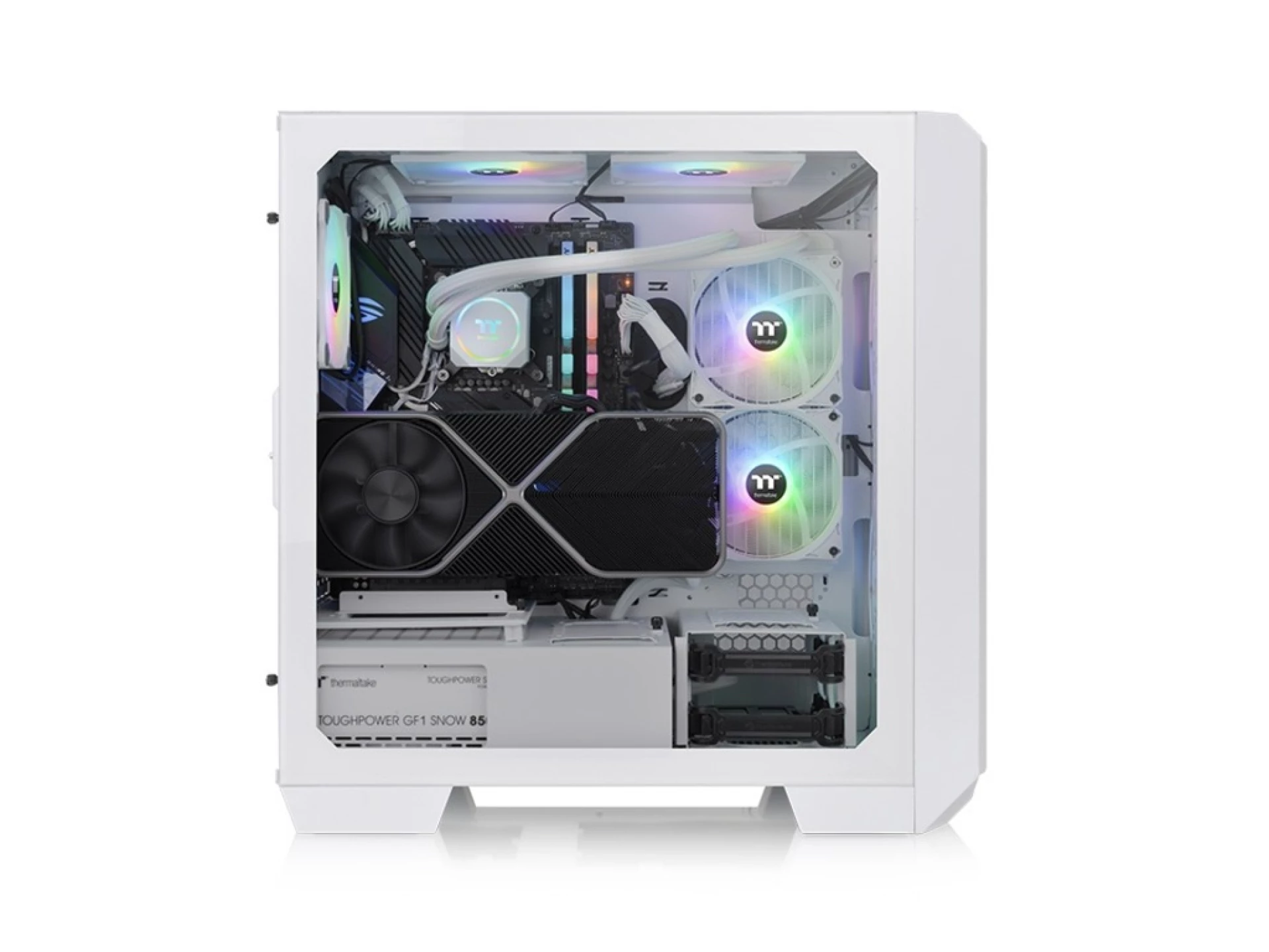 Thermaltake View 300 MX Snow Mid tower, tempered glass 2x 200mm ARGB PWM fan, 1x 120mm ARGB