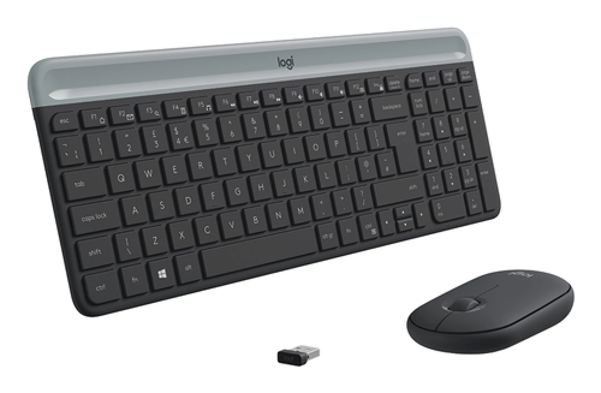 Tipkovnica + miš LOG MK470 Slim Wireless Crna US