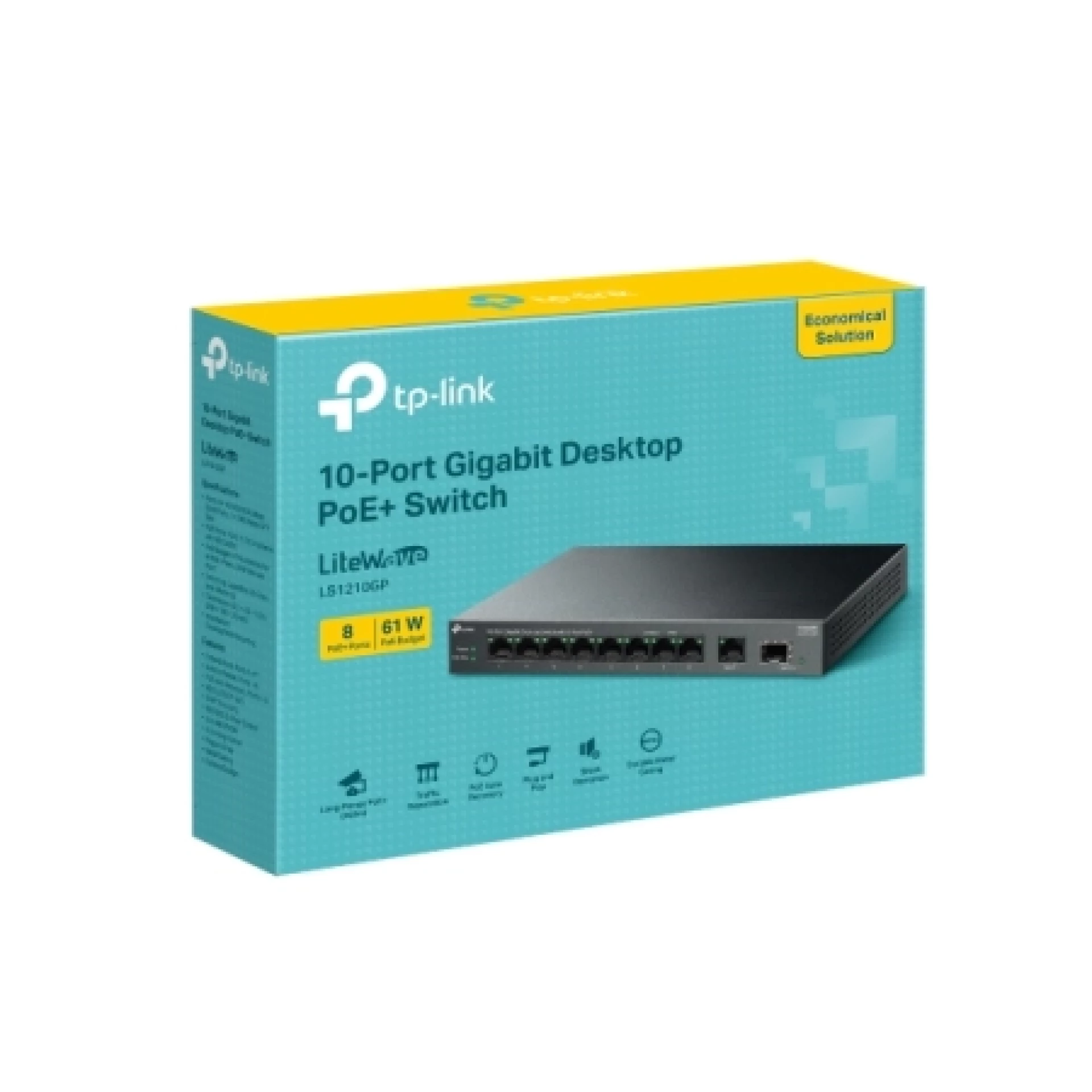 TP-Link TL-LS1210GP 10-Port Gigabit Switch 8-Port PoE+