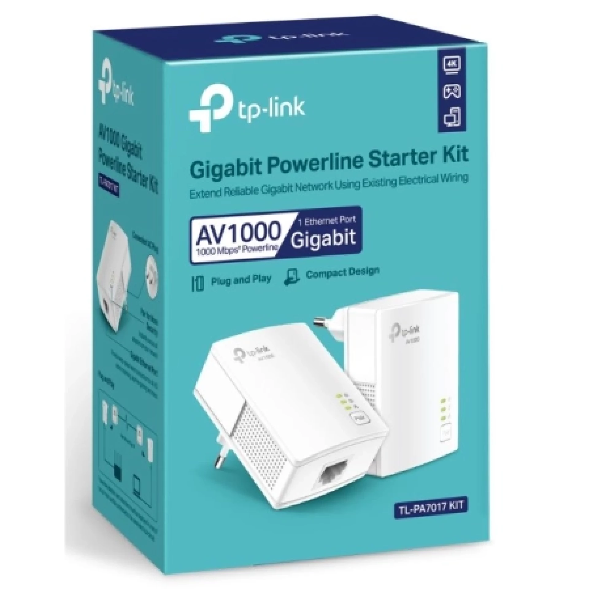 TP-Link TL-PA7017 AV1000 Gigabit Powerline Starter Kit