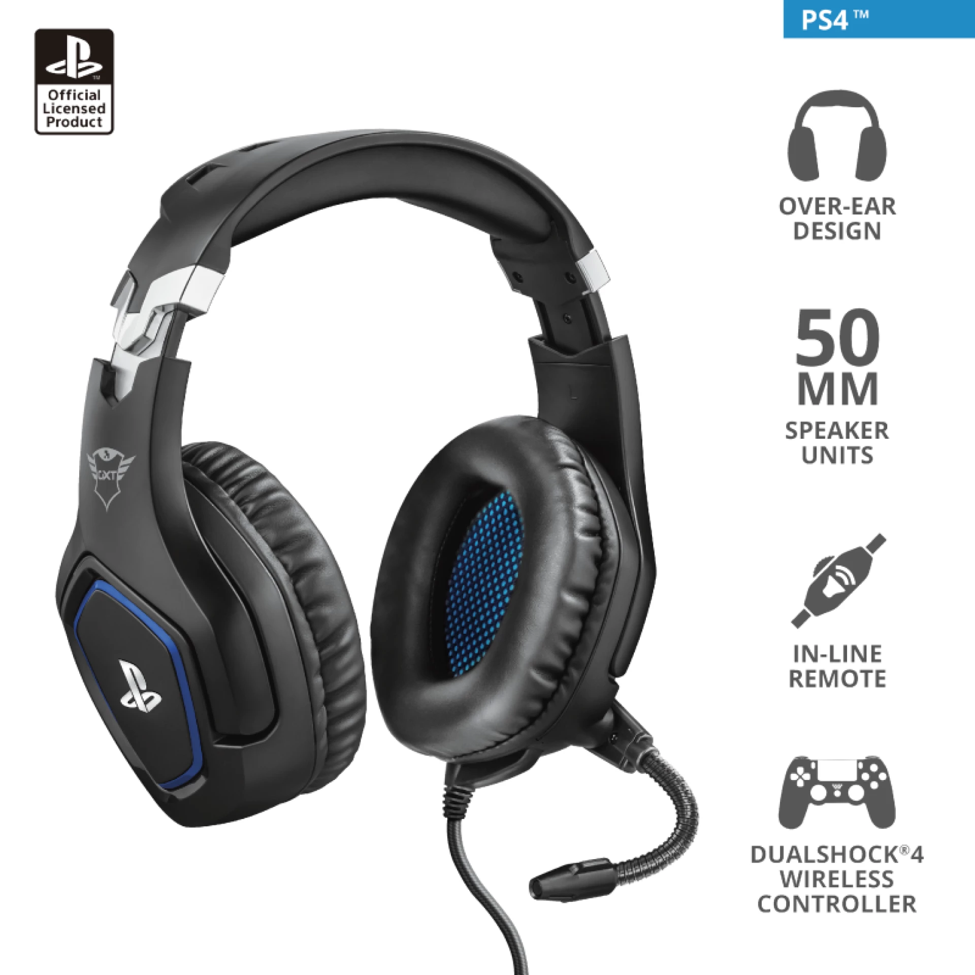 Slušalice gaming Trust GXT488 PS4 crne Forze