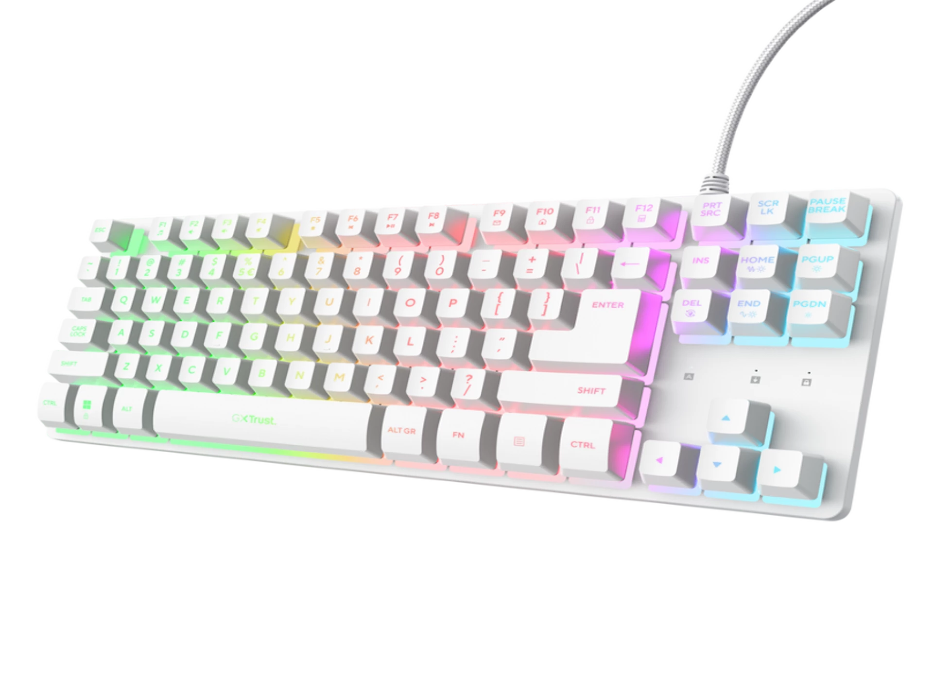Trust GXT833 THADO tastatura, žičana, bijela, TKL, gaming