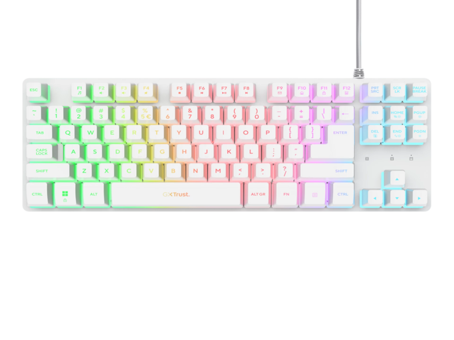 Trust GXT833 THADO tastatura, žičana, bijela, TKL, gaming
