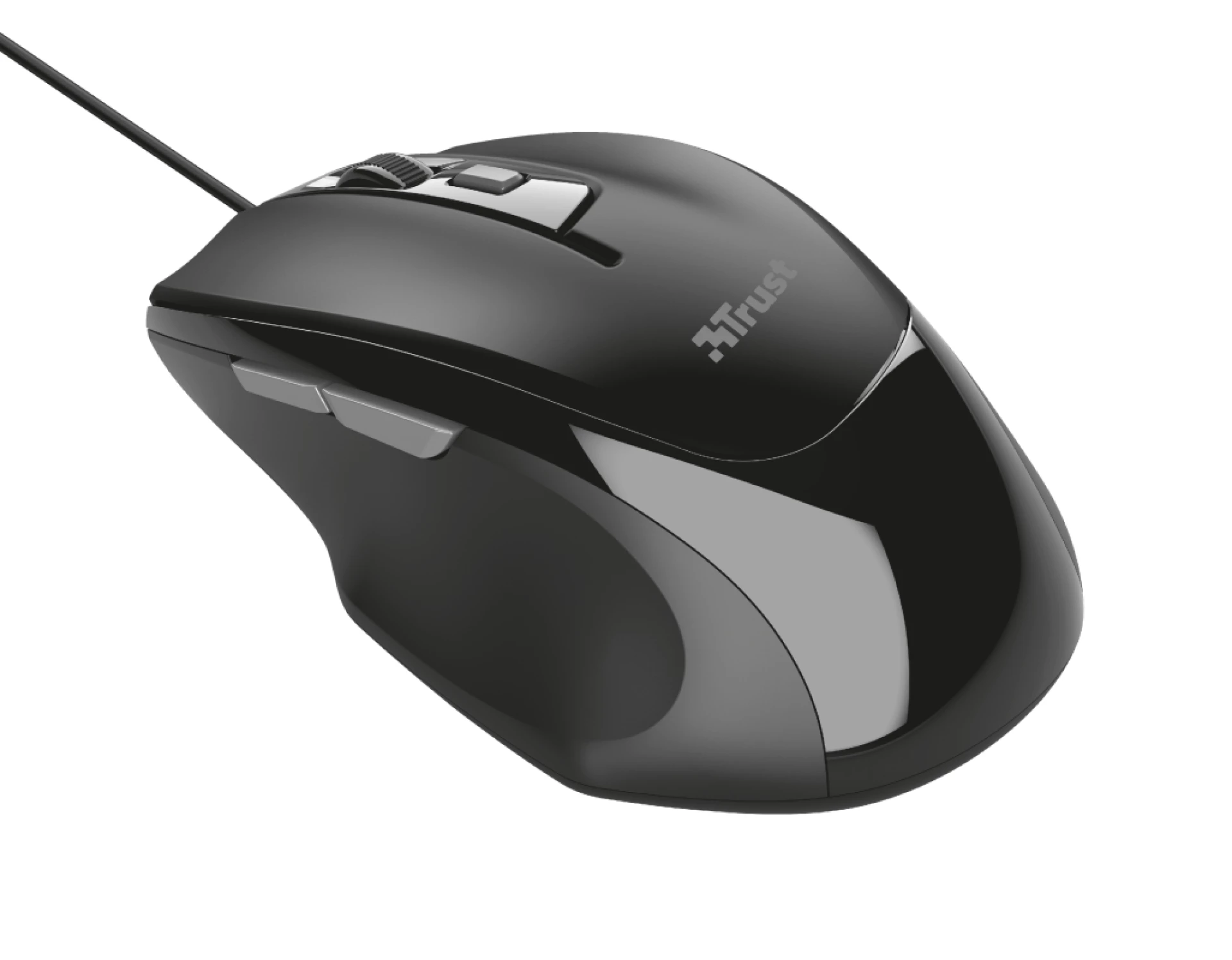 Trust Voca Comfortable miš žičani, easy-to-use, crni,800-2400 DPI, optički, 6 tipki, usb 2.0