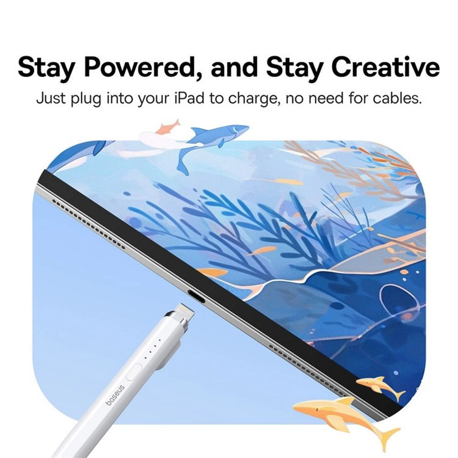 Univerzalna aktivna olovka BASEUS kompatibilna sa iPad + kabl USB A - Lightning
