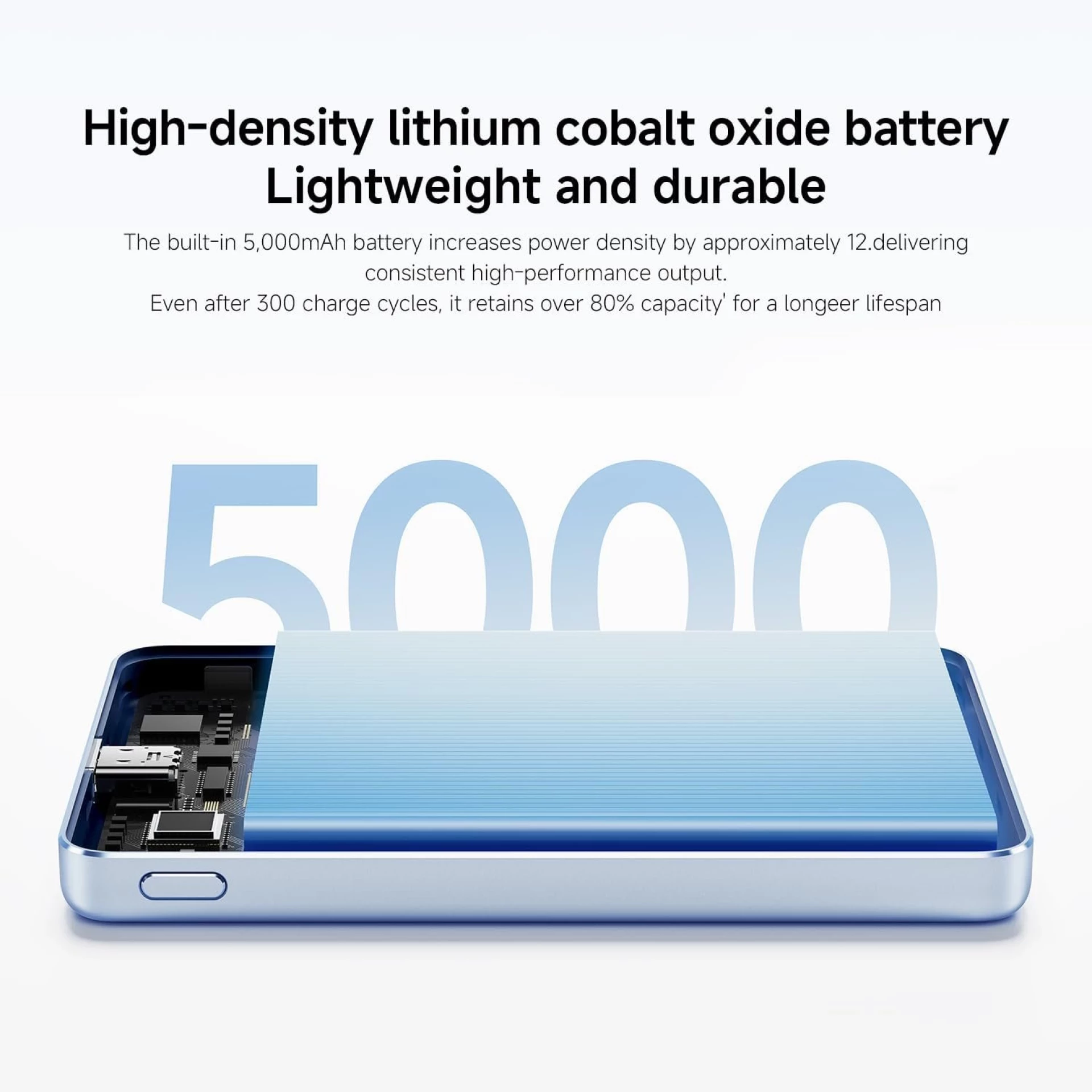 Xiaomi SuperSlim PB 5000 mAh plavi, USB-C x1, bežično punjenje