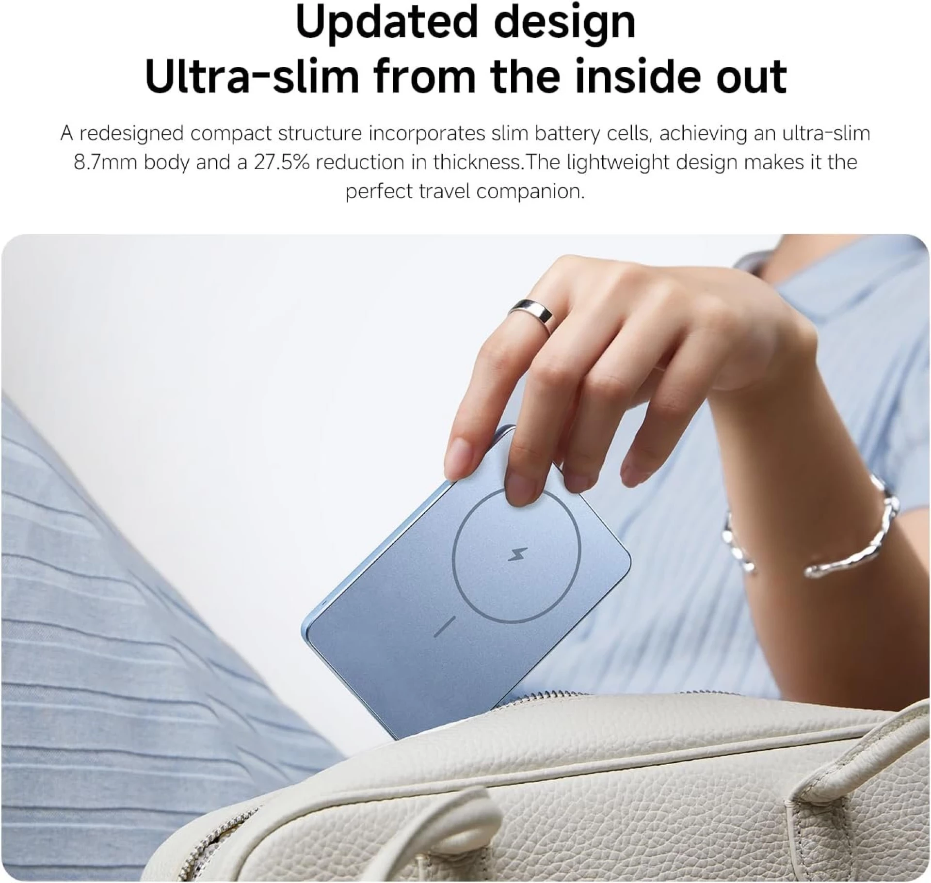 Xiaomi SuperSlim PB 5000 mAh plavi, USB-C x1, bežično punjenje