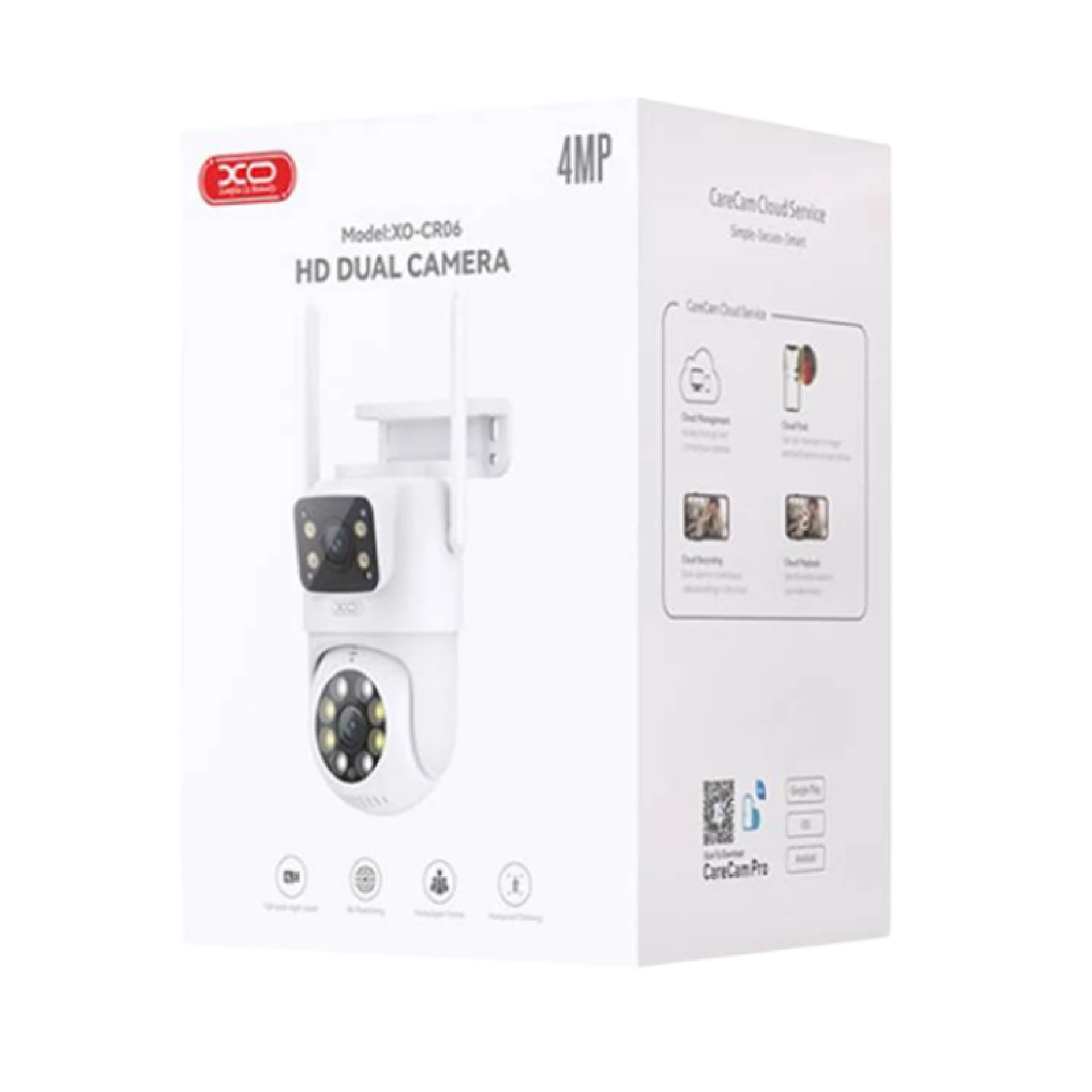 XO CR06 400W Pixel Dual Screen Outdoor Dome Kamera (2.4g Wireless WiFi+BT)