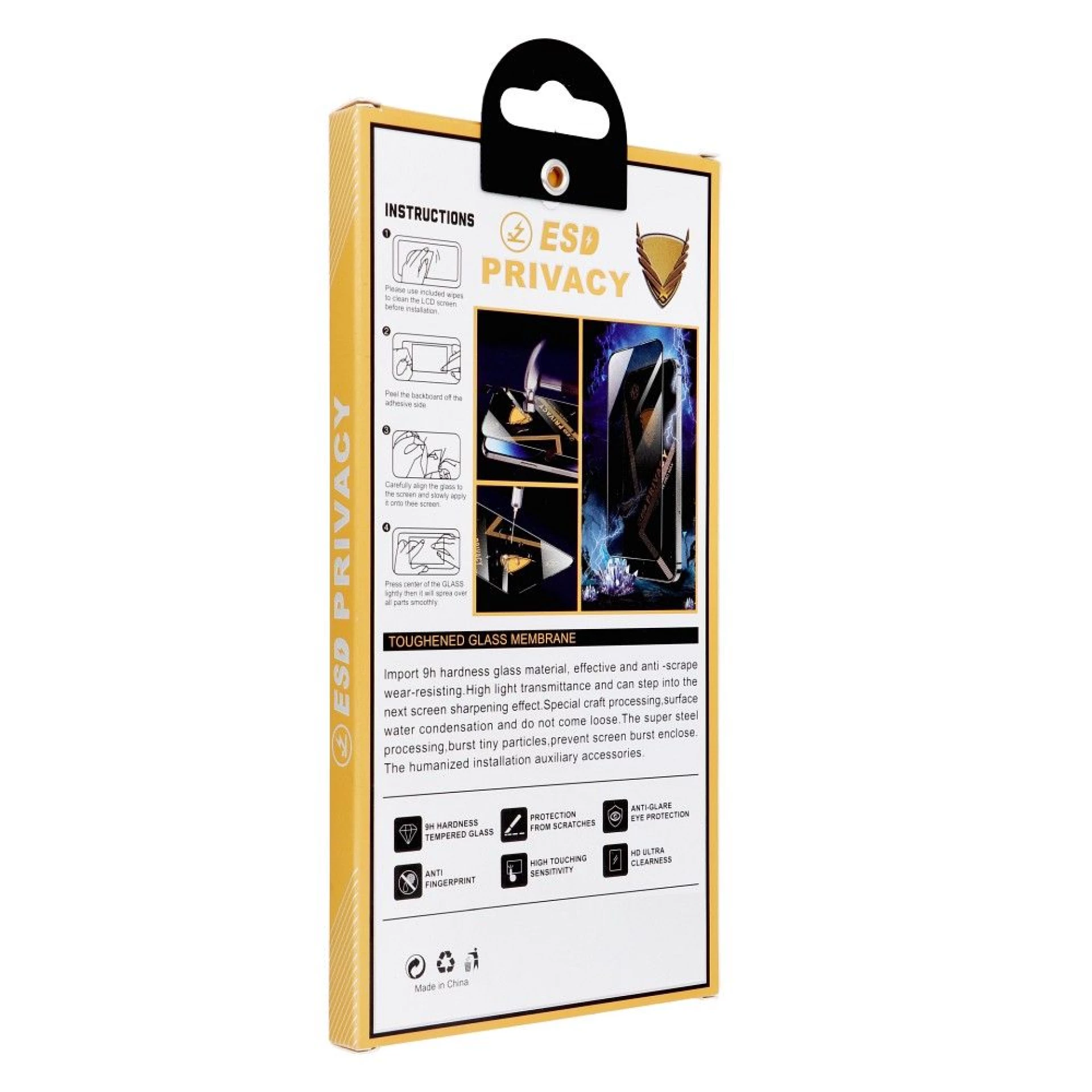 Zaštitno staklo OG Premium Privacy  za Iphone 13 Pro / 14 black