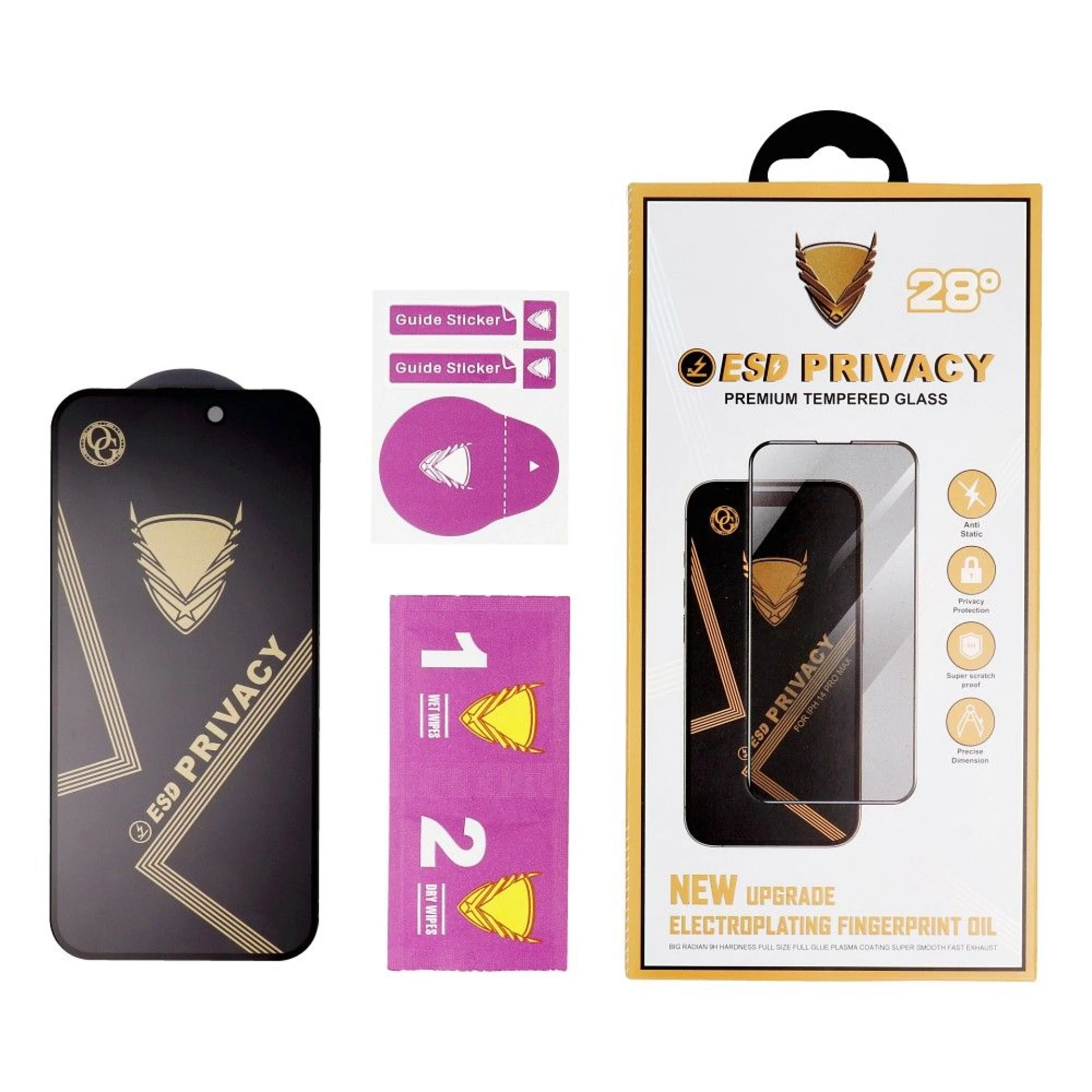 Zaštitno staklo OG Premium Privacy  za Iphone 15 black