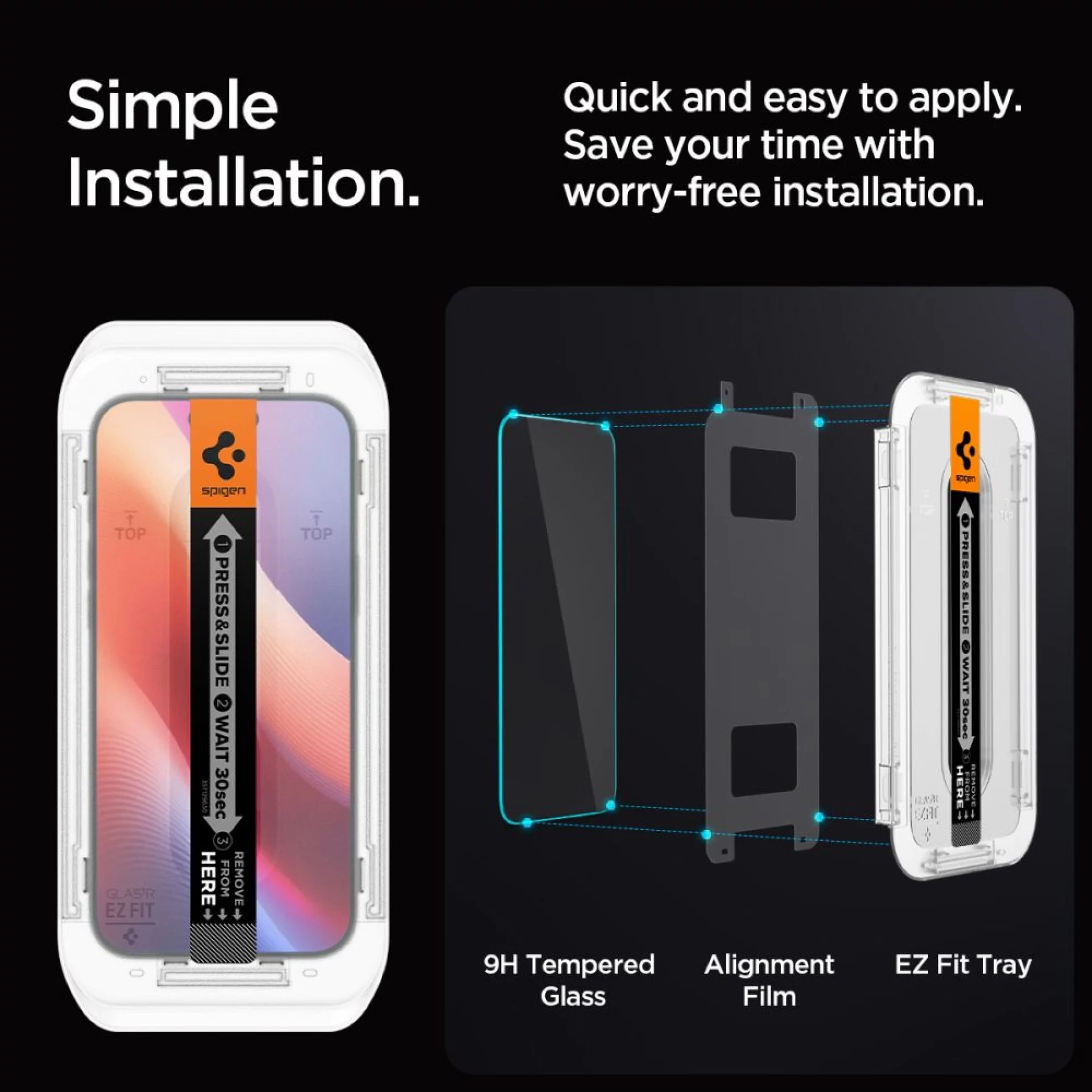 Zaštitno staklo Spigen Glas TR EZ Fit za iPhone 16 Pro/17/17 Pro 2-pack Privacy