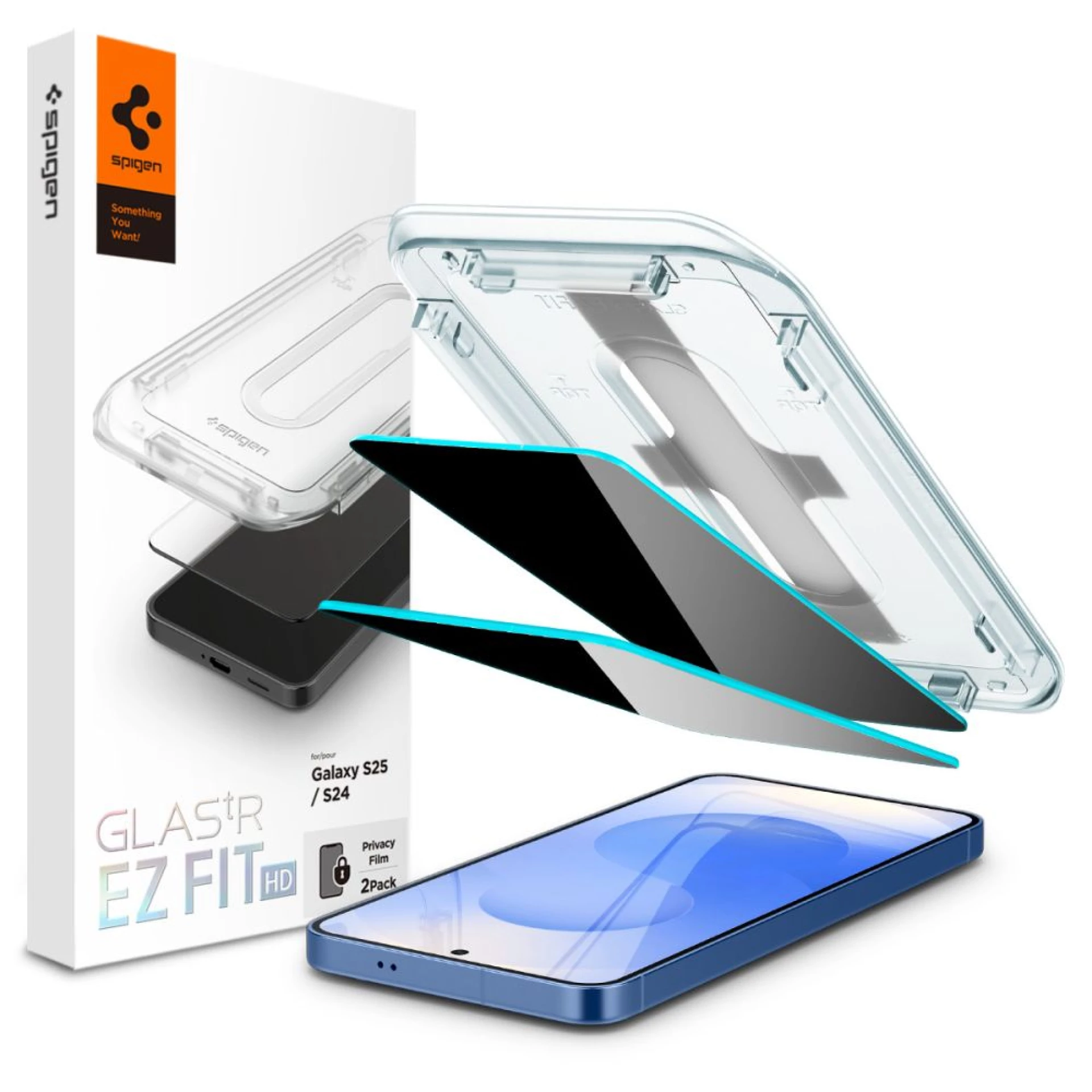Zaštitno staklo Spigen Glas TR EZ Fit za Samsung S24/S25 2-pack HD Privacy