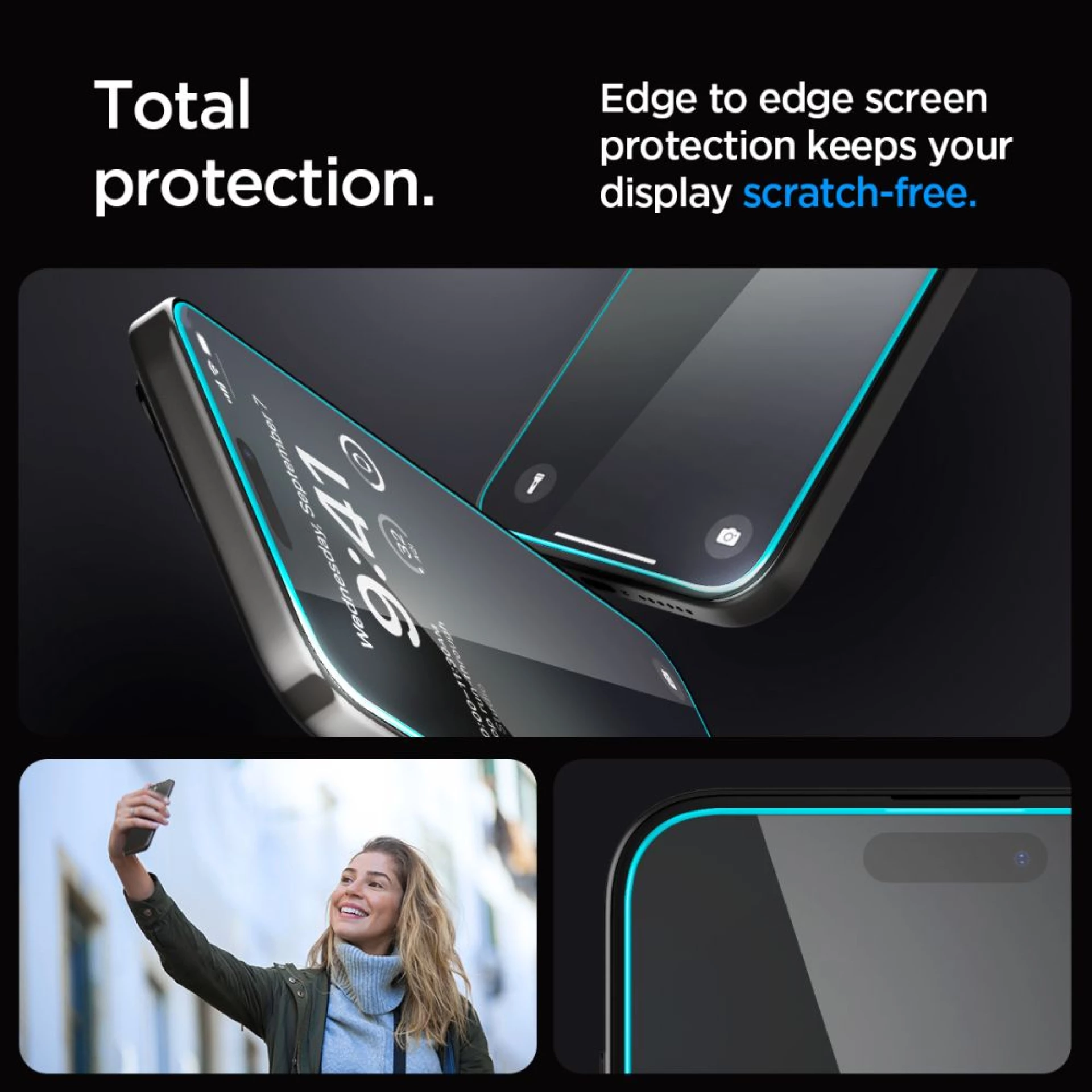 Zaštitno staklo SPIGEN GLAS.TR ”EZ FIT” 2-pack za iPhone 15 Pro Max transparent